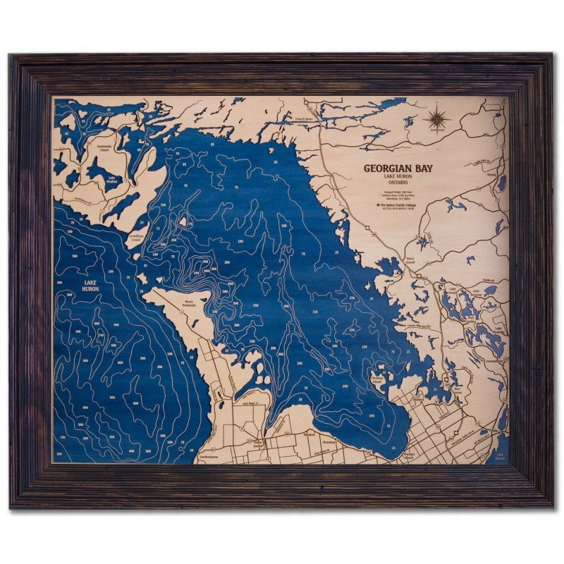 Great Lakes Wood Depth Contour Map