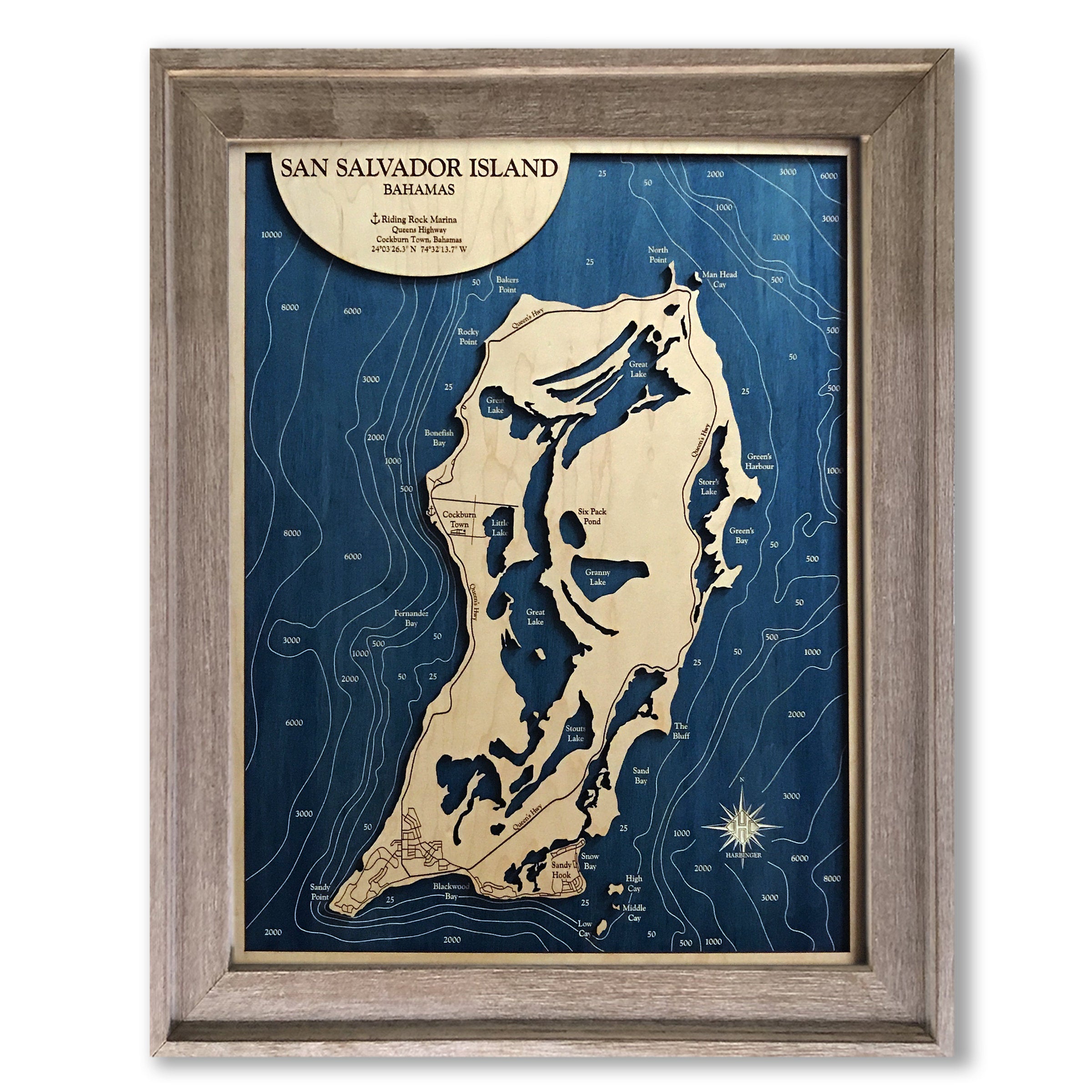 San Salvador Island Map