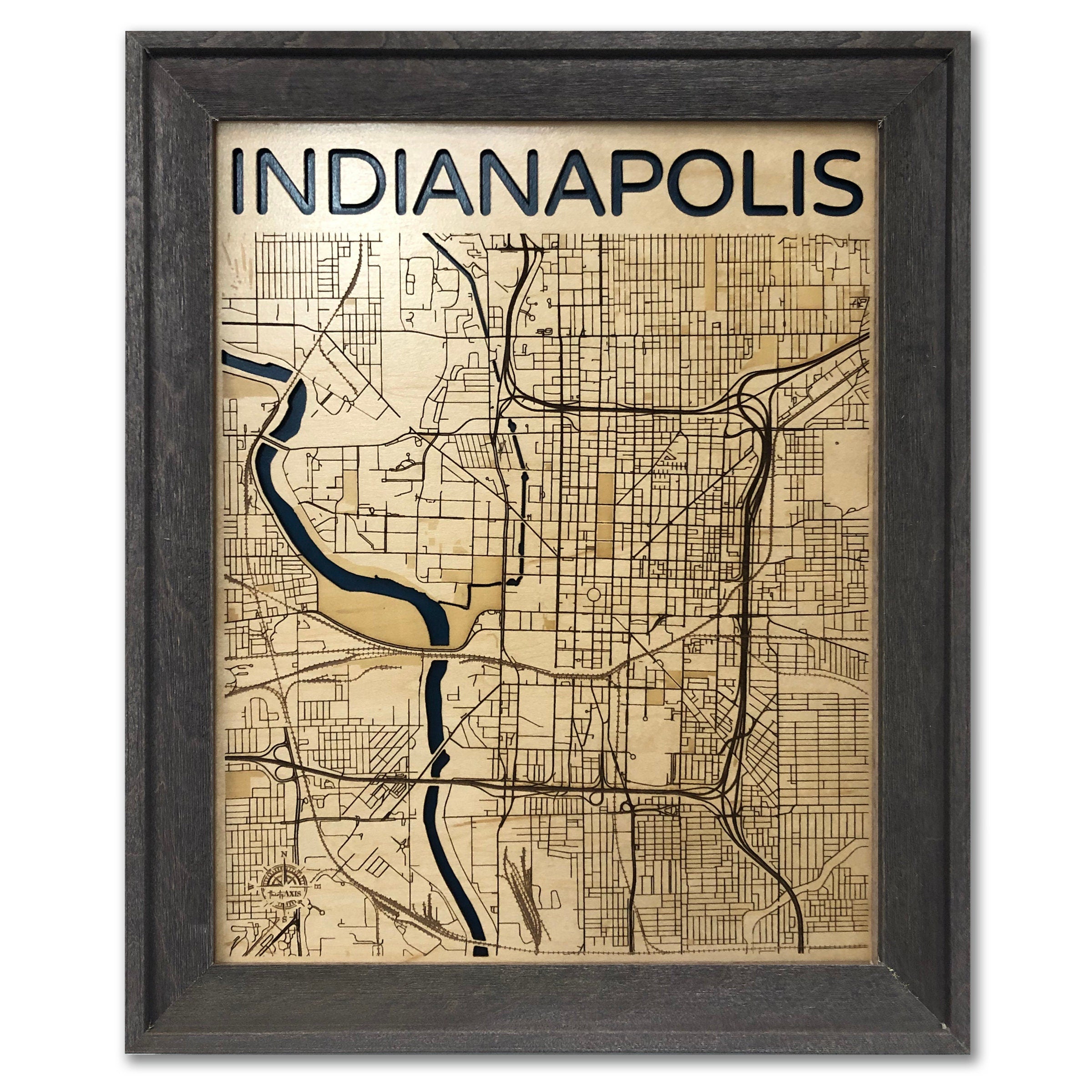 Indianapolis Wood Map