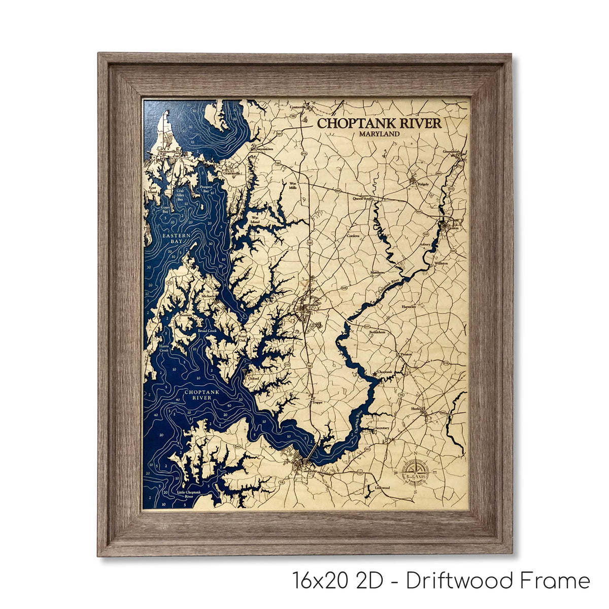 Wooden Map of Choptank River