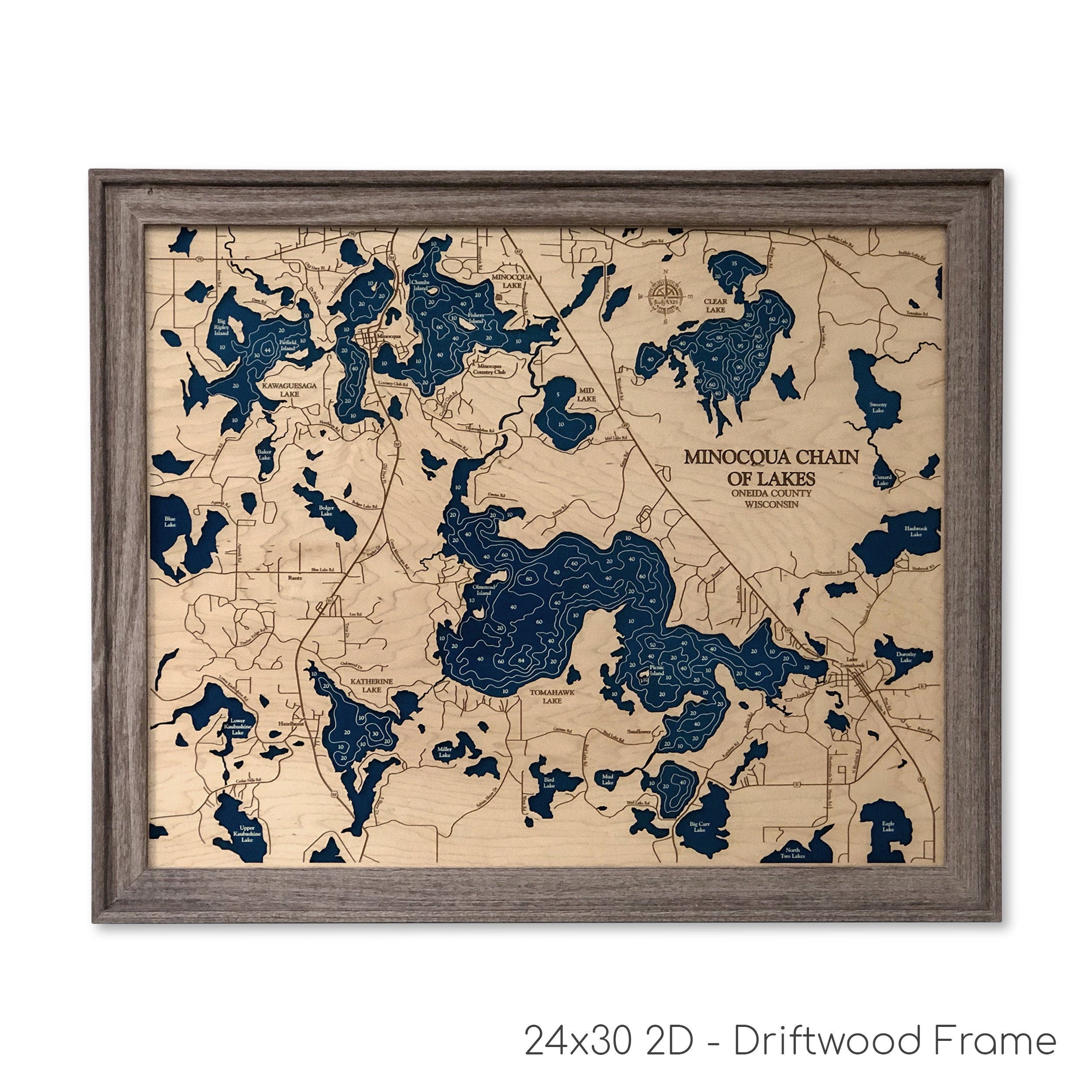 Minocqua Chain Of Lakes Map