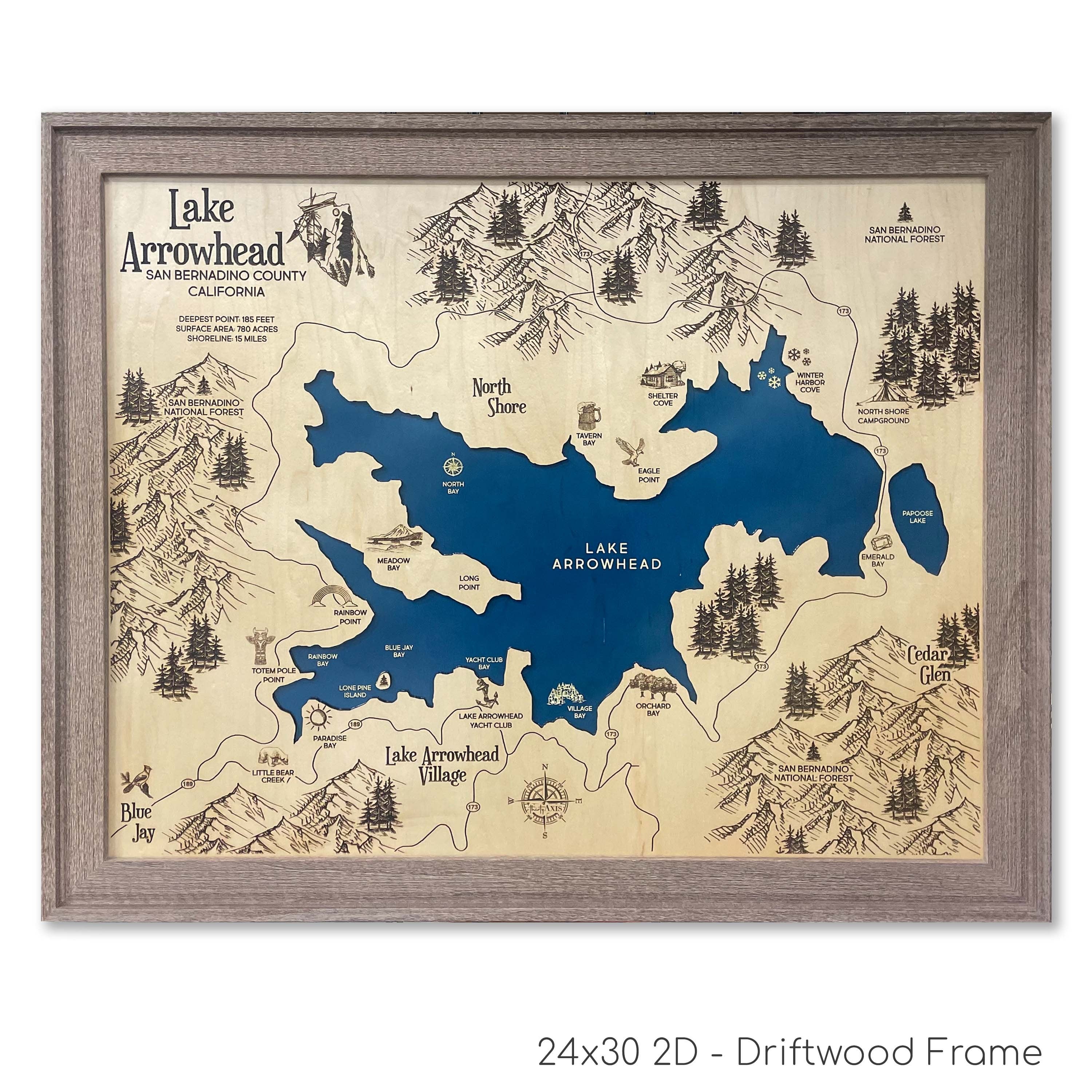 Lake Arrowhead Map with Graphic
