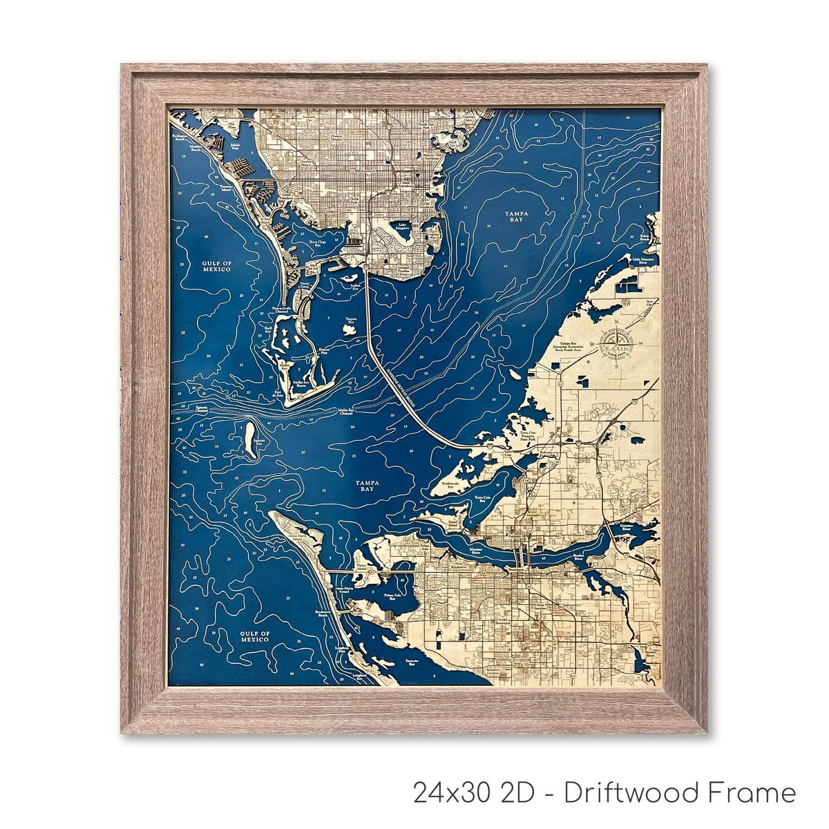 Tampa Bay Map | Wooden Maps | thirtyAXIS