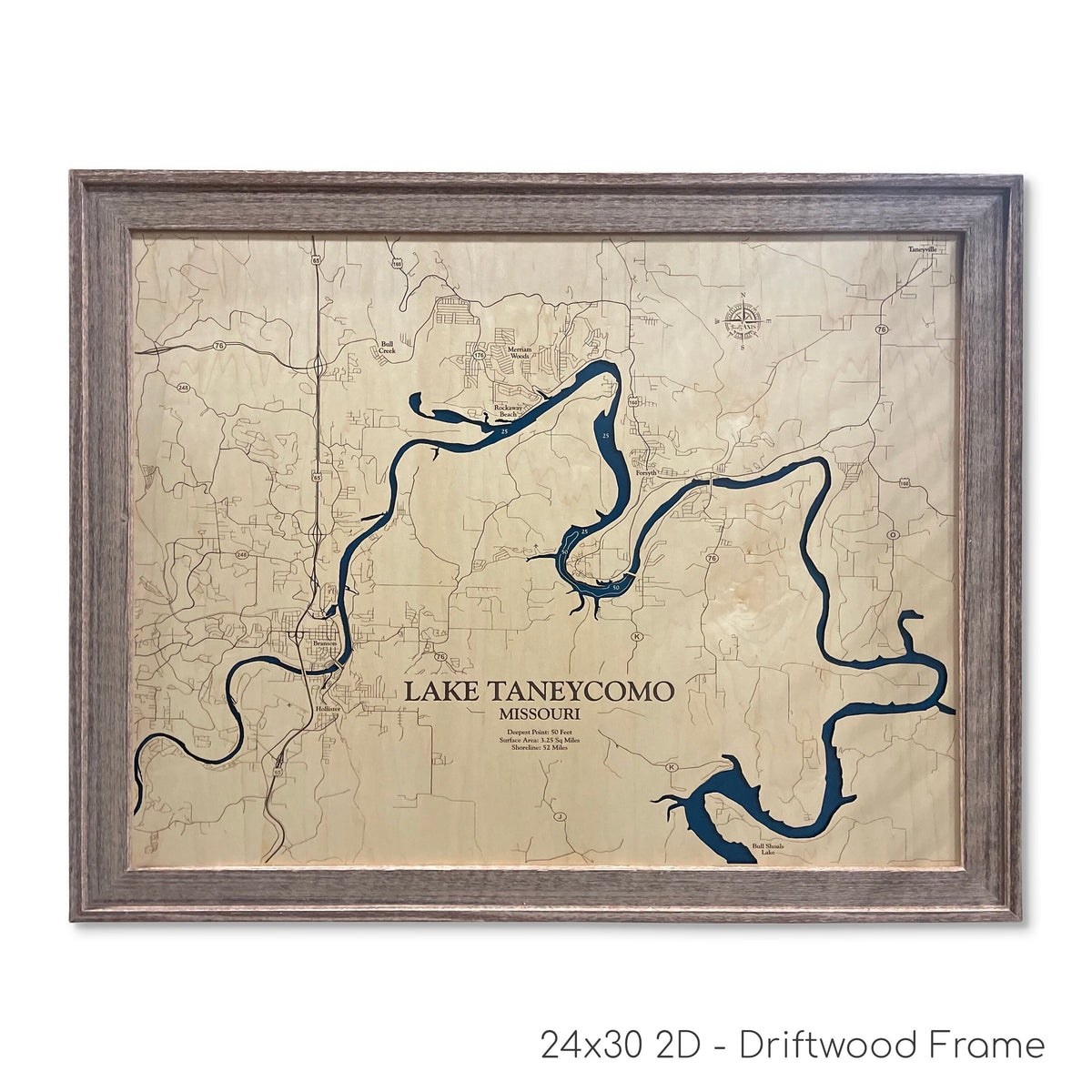 Lake Map Wooden Maps thirtyAXIS
