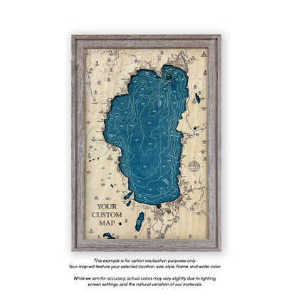 Great Lakes Wood Depth Contour Map