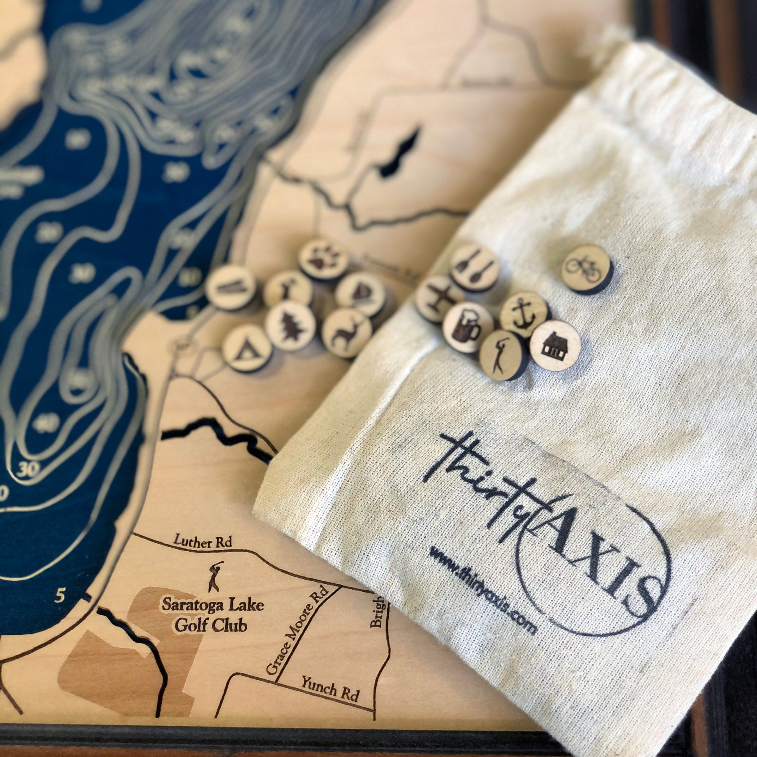 Dale Hollow Lake Laser Engraved Wood Map