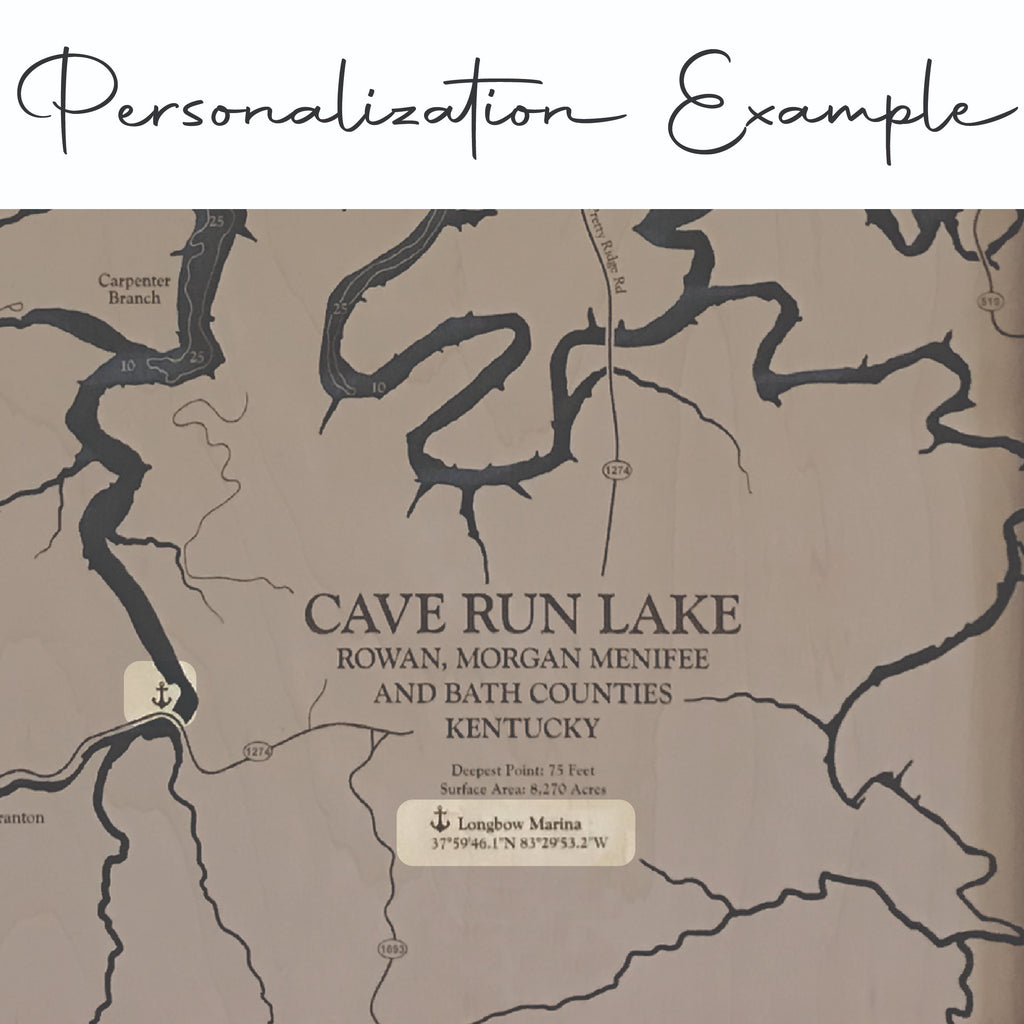 Congamond Lake Laser Engraved Wood Map