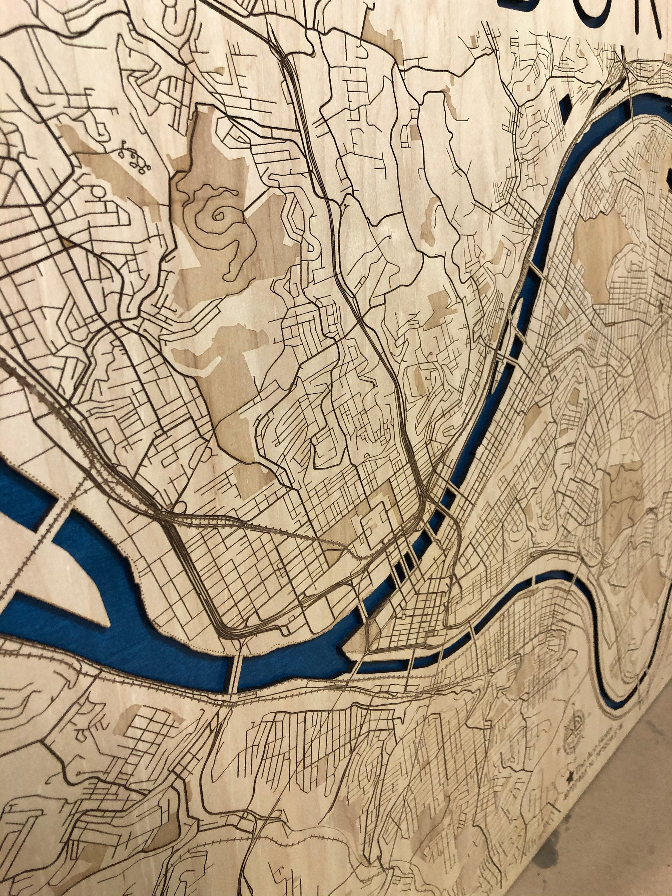 Indianapolis Wood Map