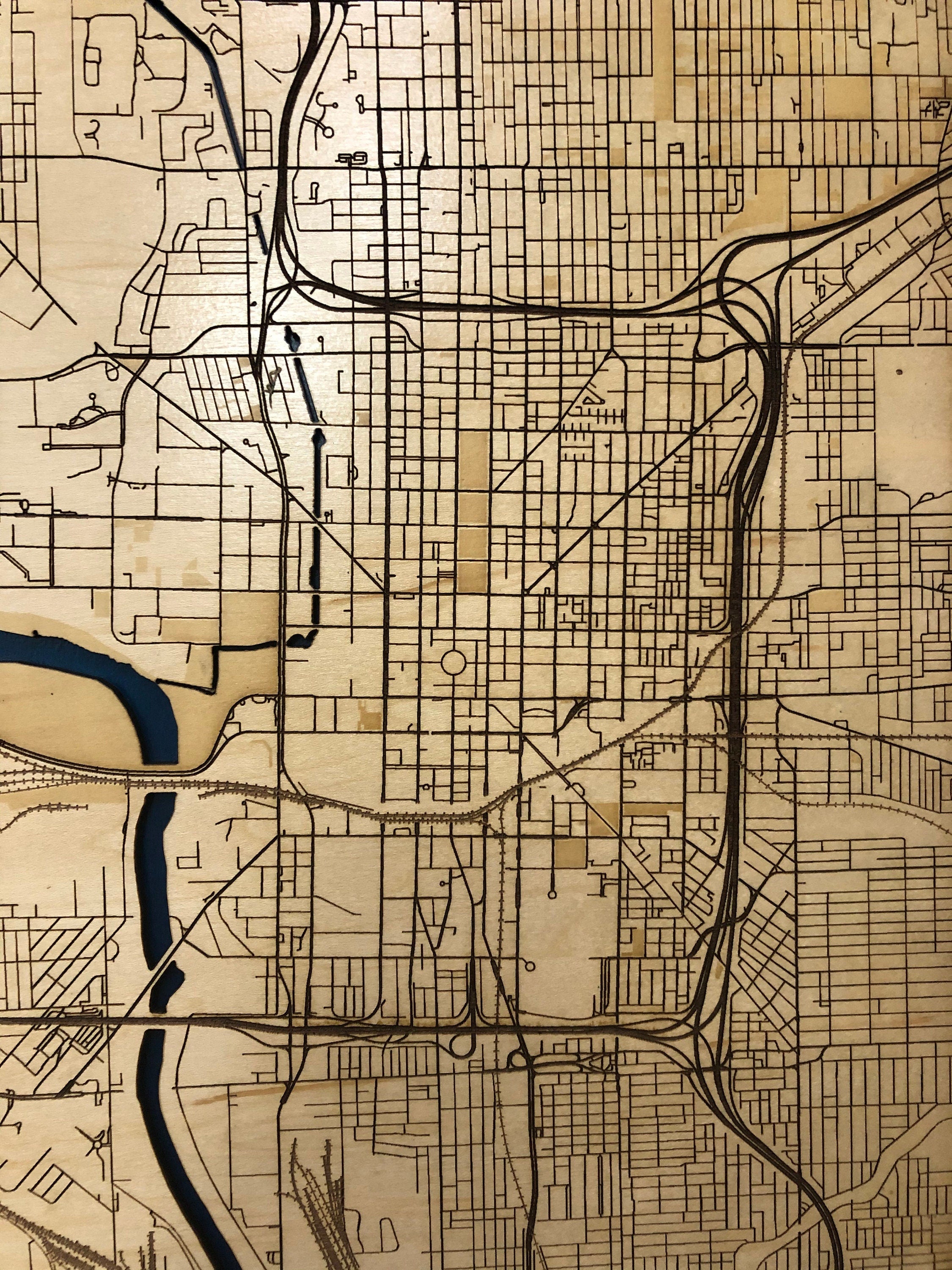 Indianapolis Wood Map