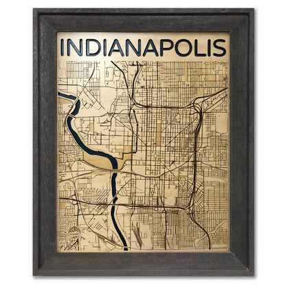 Indianapolis Wood Map