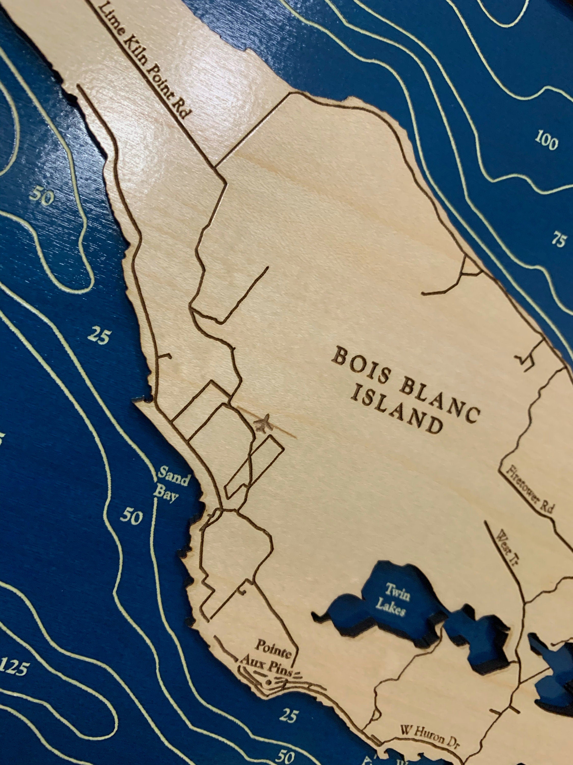 Bois Blanc Island Map