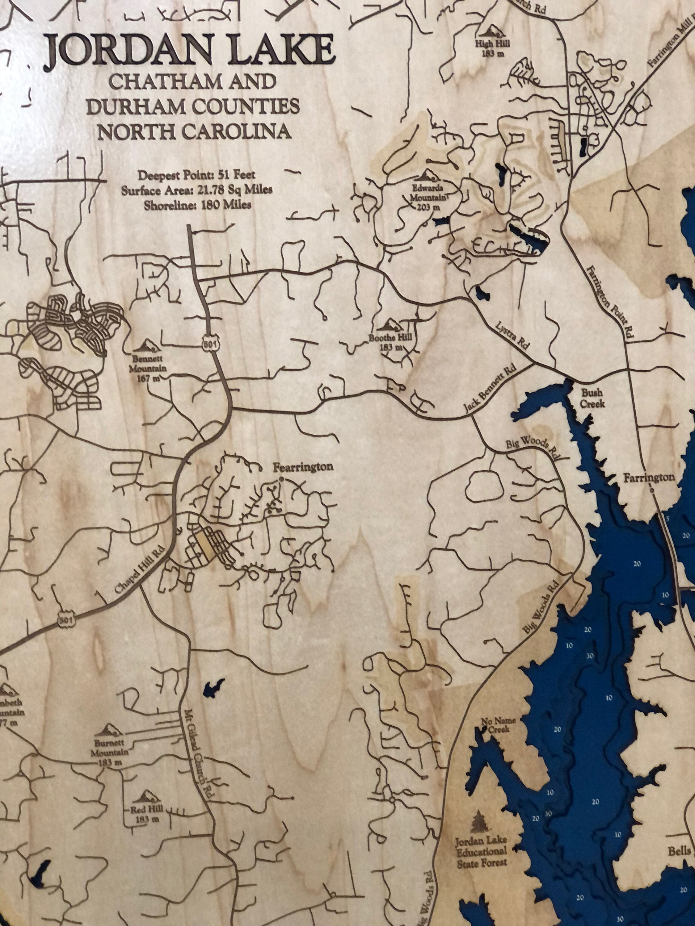 Jordan Lake Map