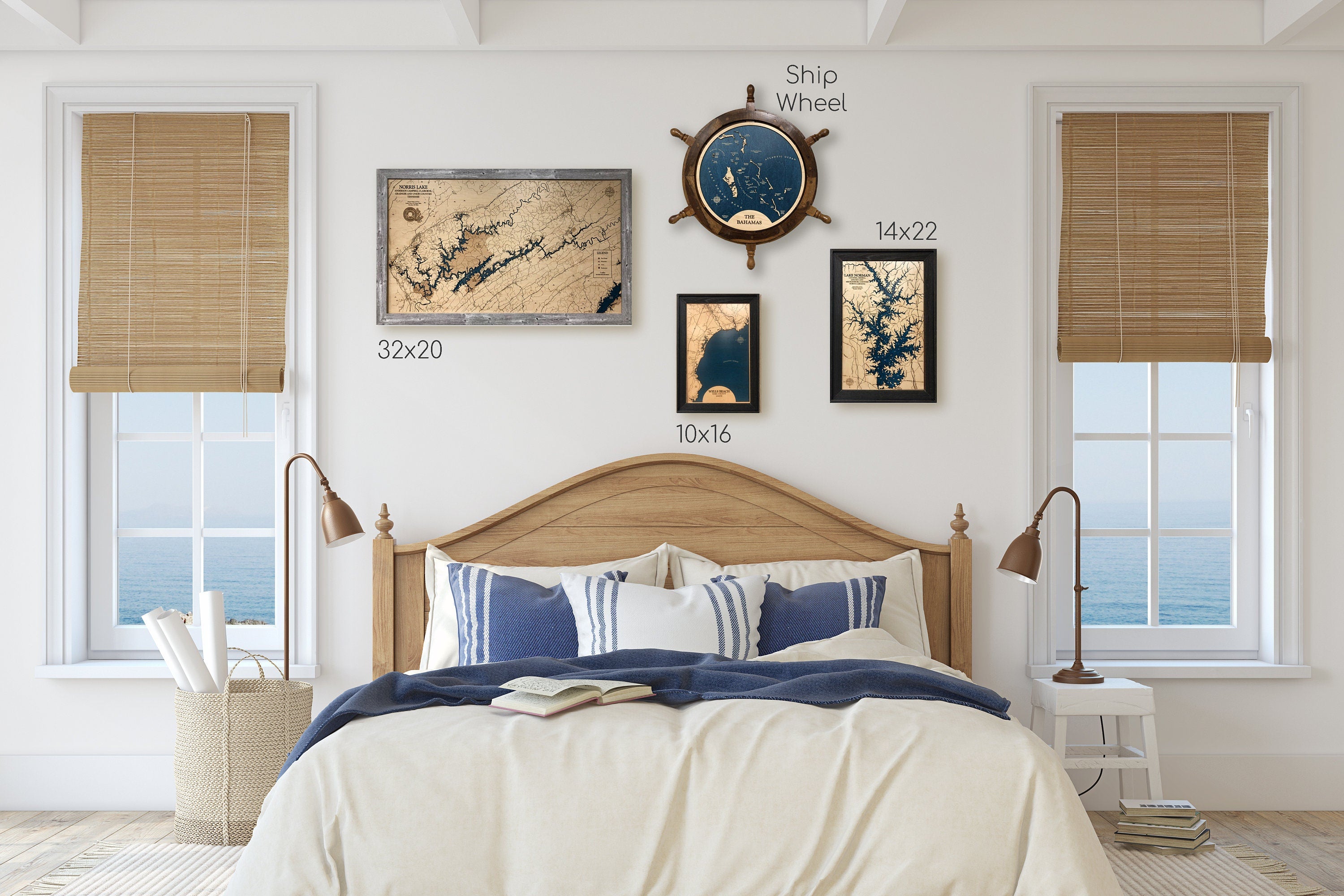 Lake Allure Map Laser Engraved Wood Map