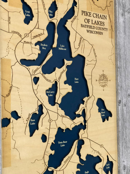 Pike Chain of Lakes Map