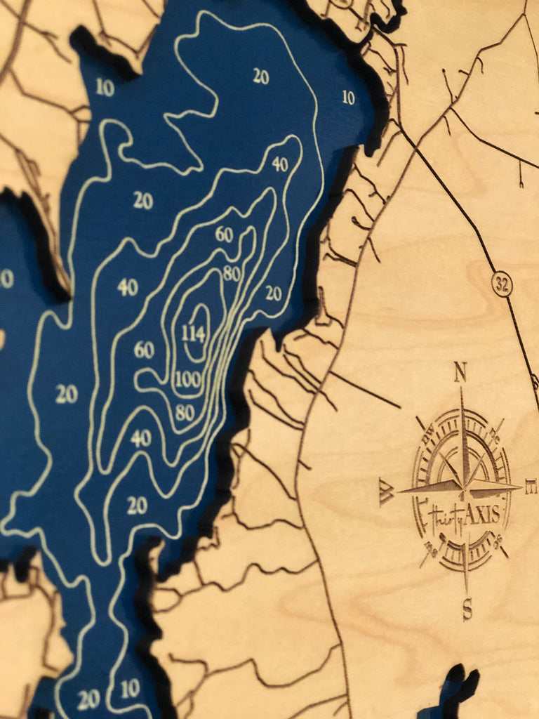 Deer Lake Minnesota Laser Engraved Wood Map