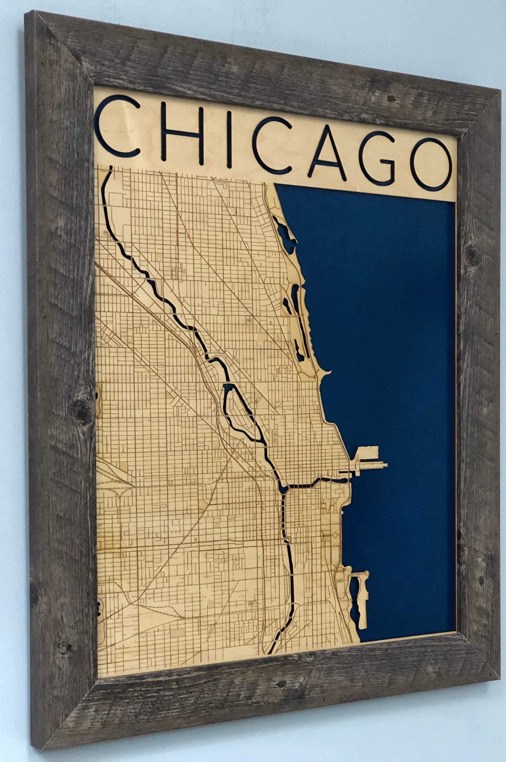 Chicago Wood City Map