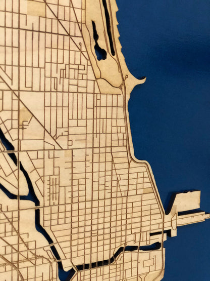 Chicago Wood City Map