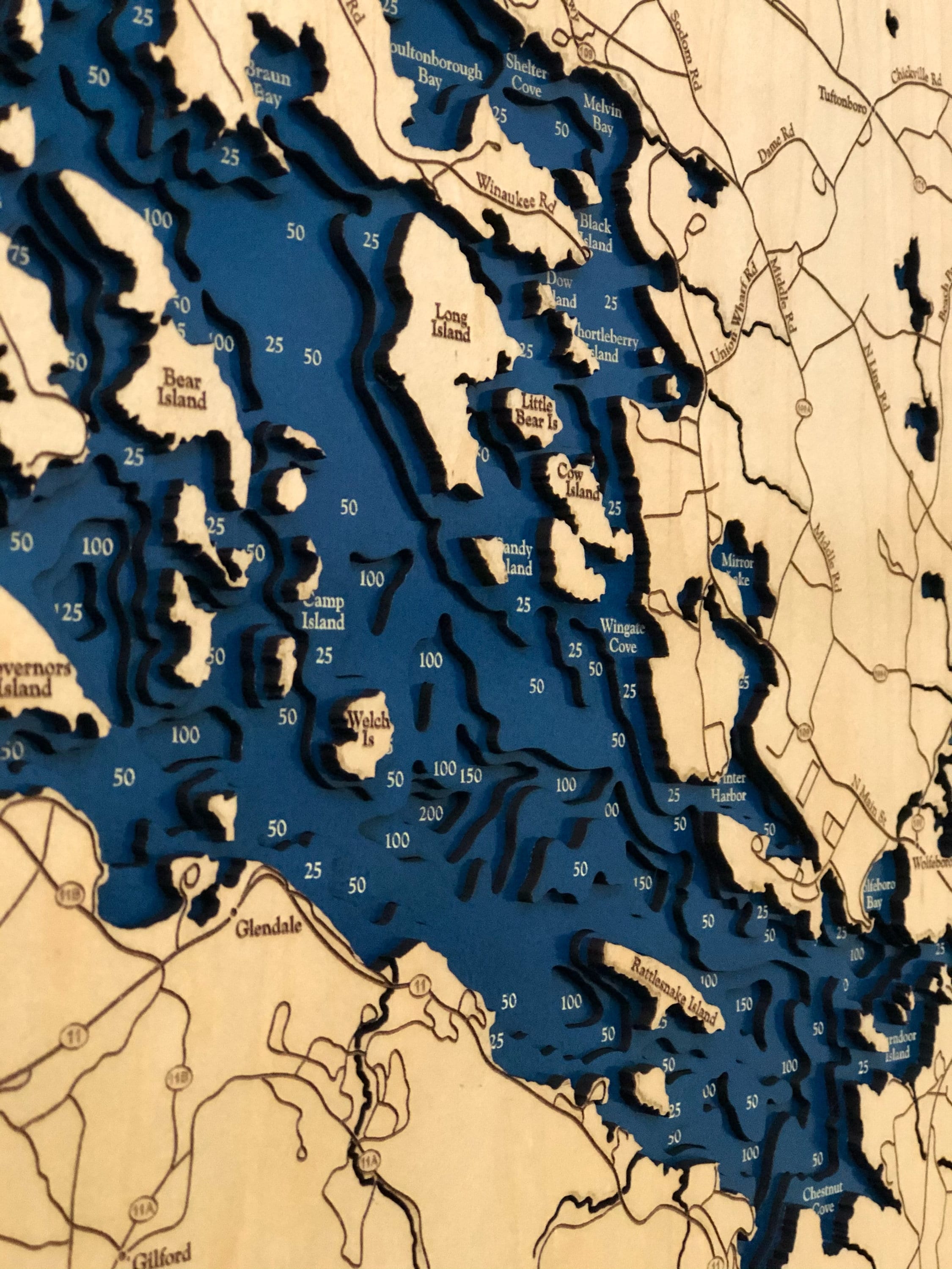 Lake Winnipesaukee Wood Map Wooden Maps thirtyAXIS