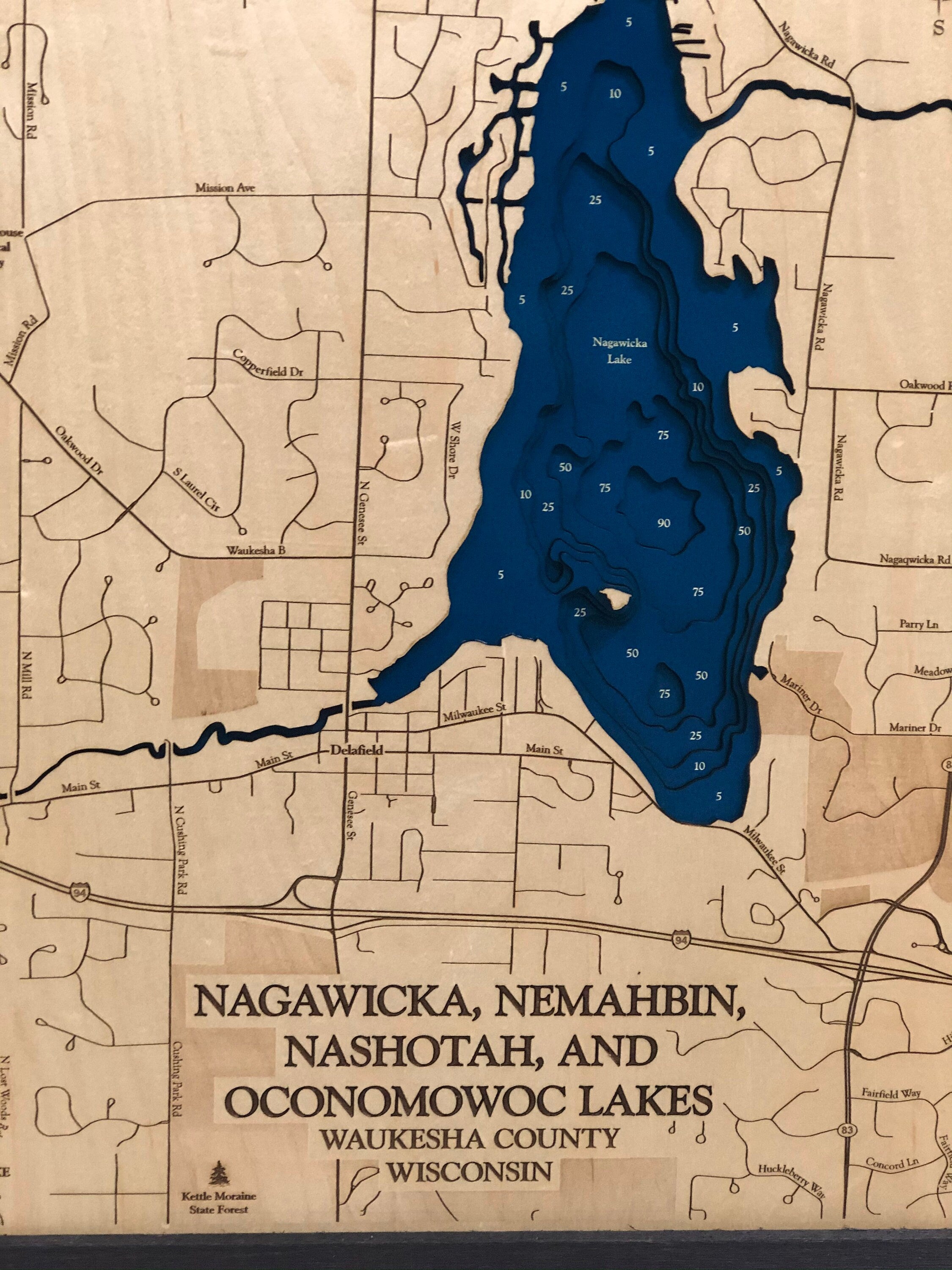 Nagawicka Lake Map