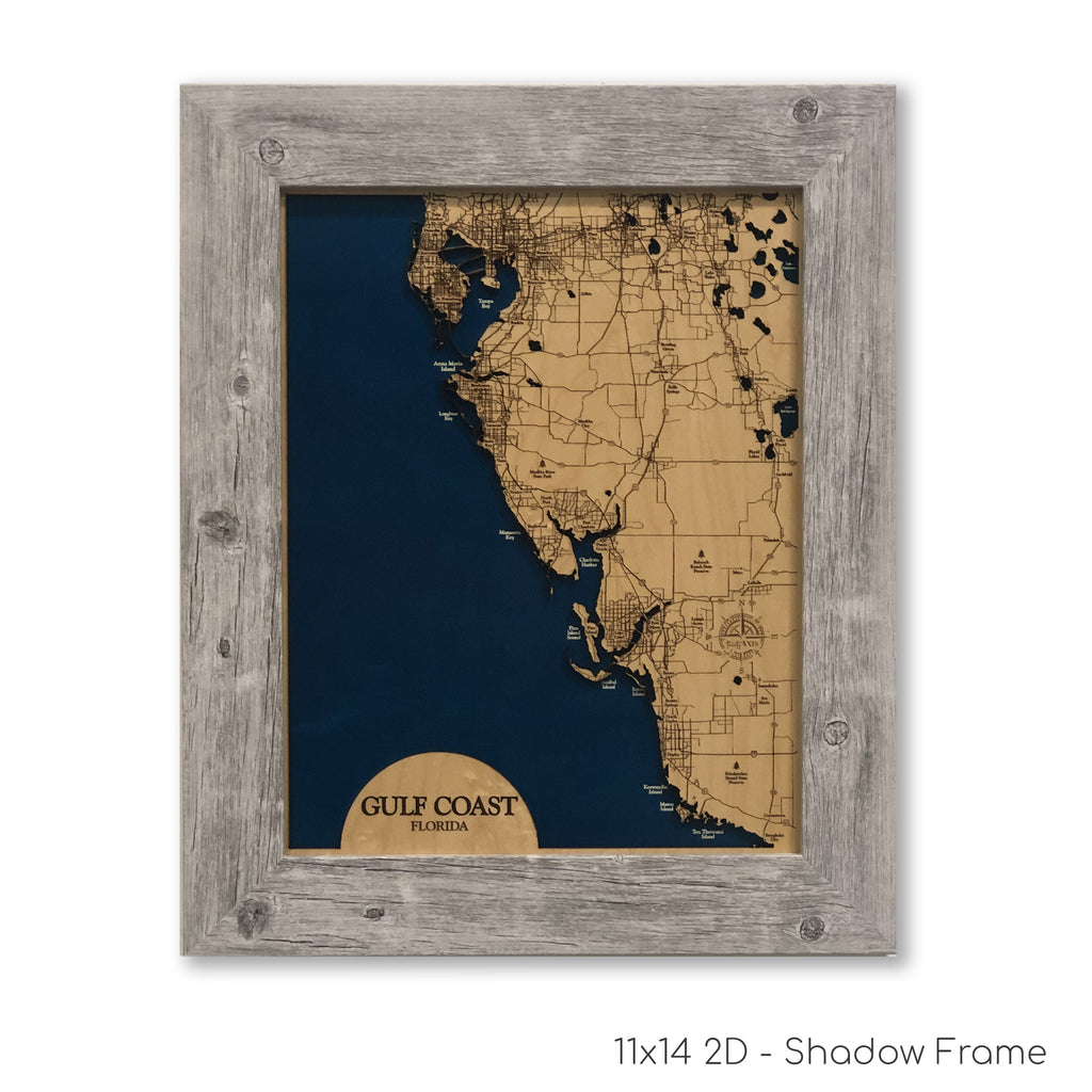 Southwest Florida Map Laser Engraved Wood Map