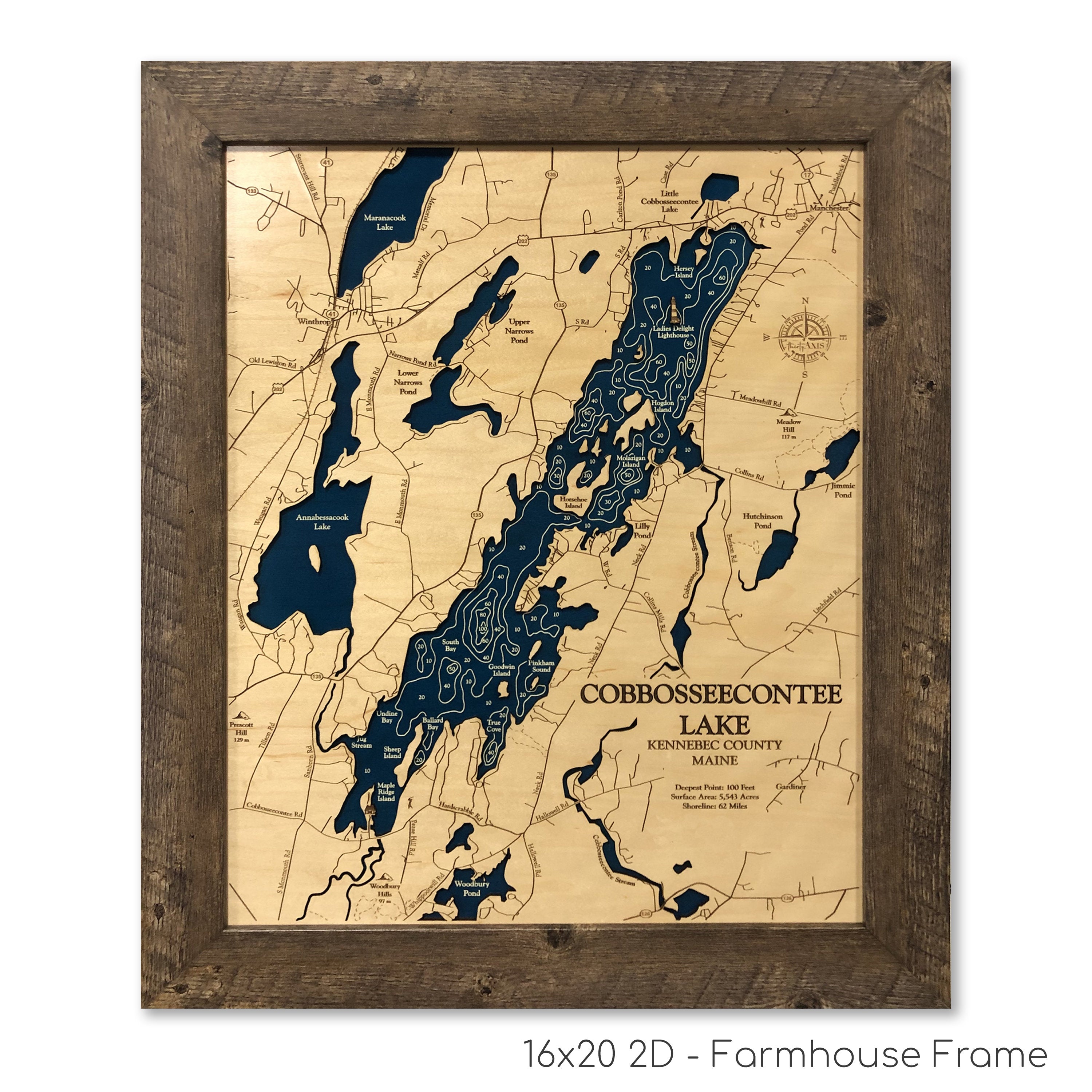 Cobbosseecontee Lake Map