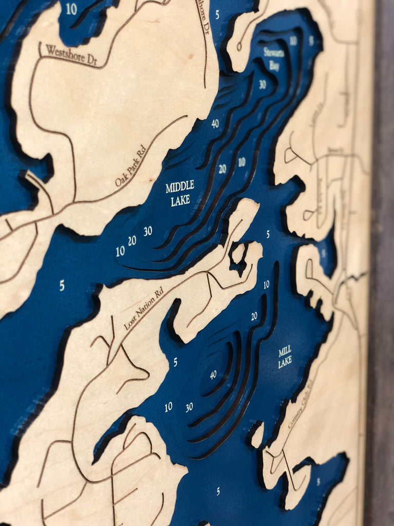 Lauderdale Lakes Laser Engraved Wood Map