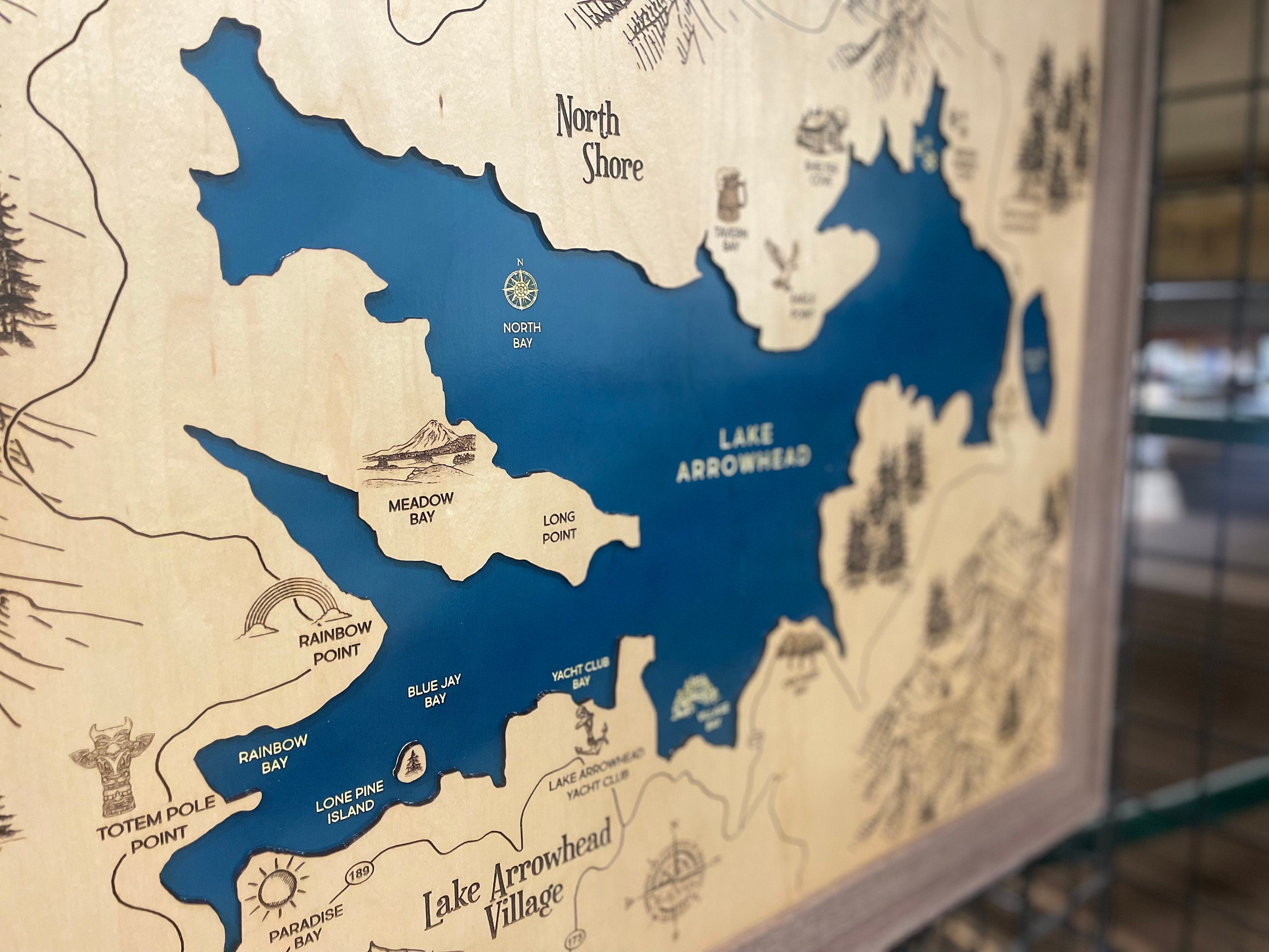 Lake Arrowhead Map with Graphic