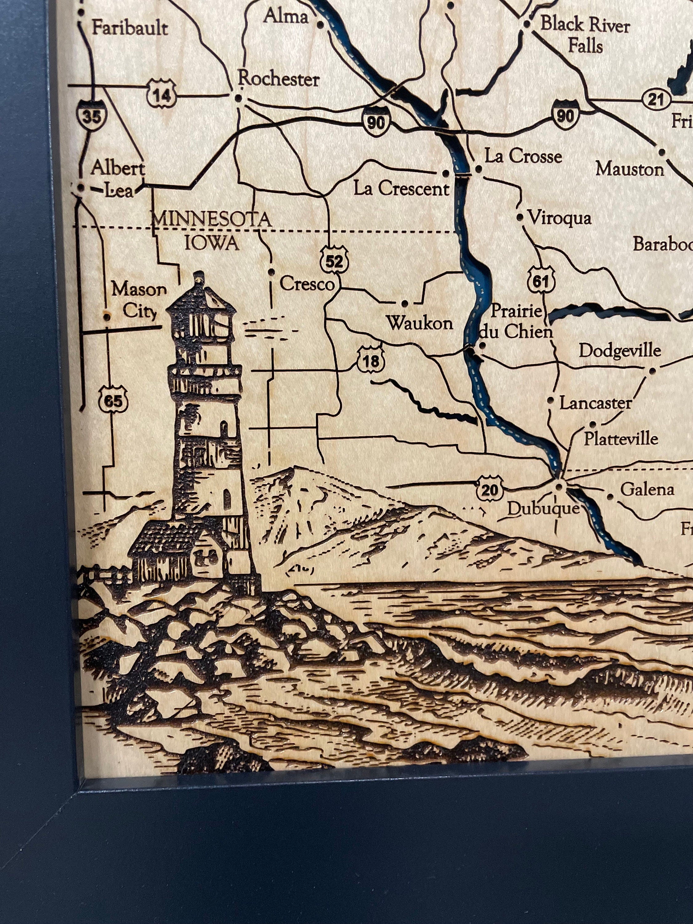 Great Lakes Map with Nautical Graphics