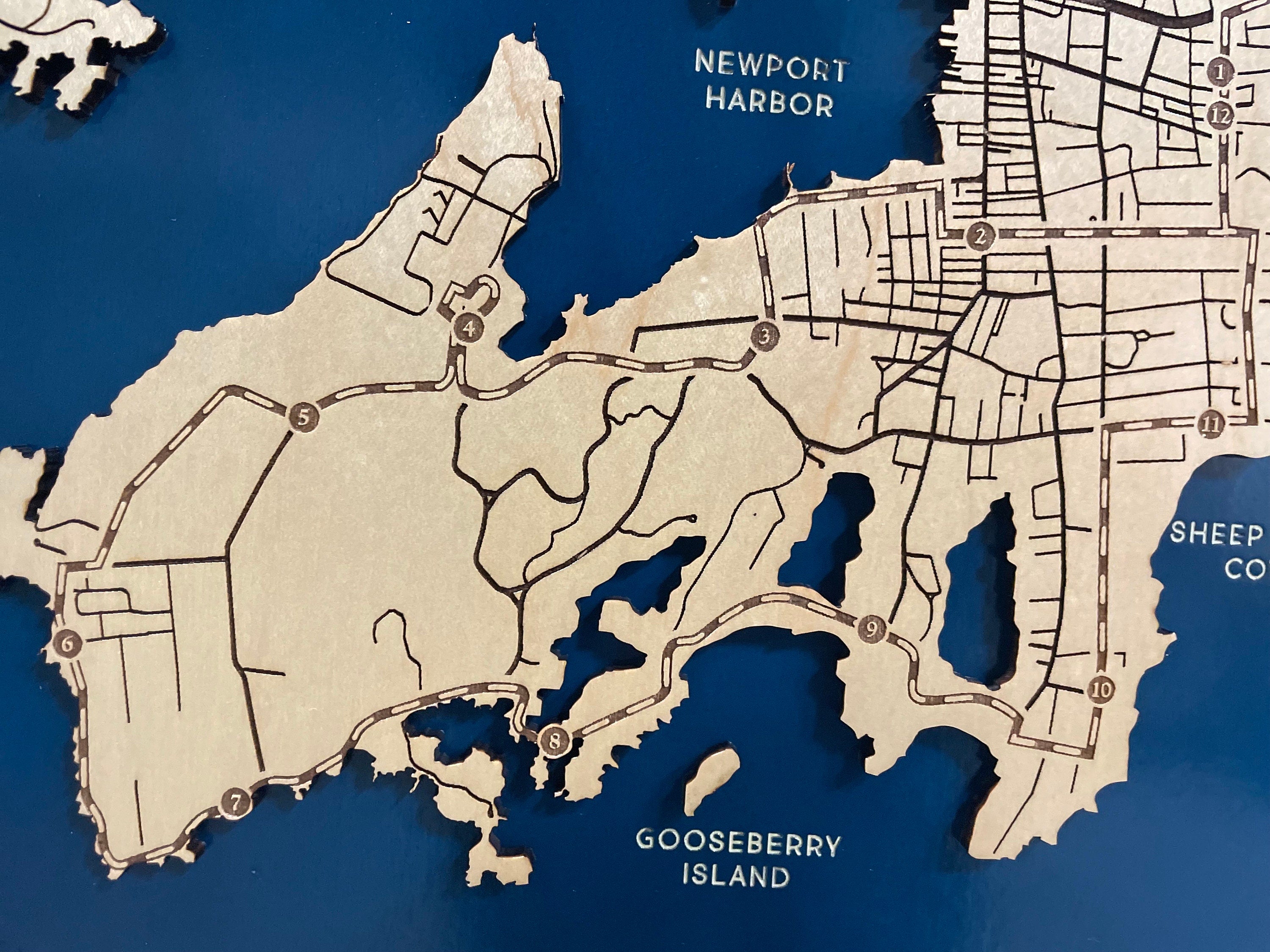 Custom Marathon Map Laser Engraved Wood Map