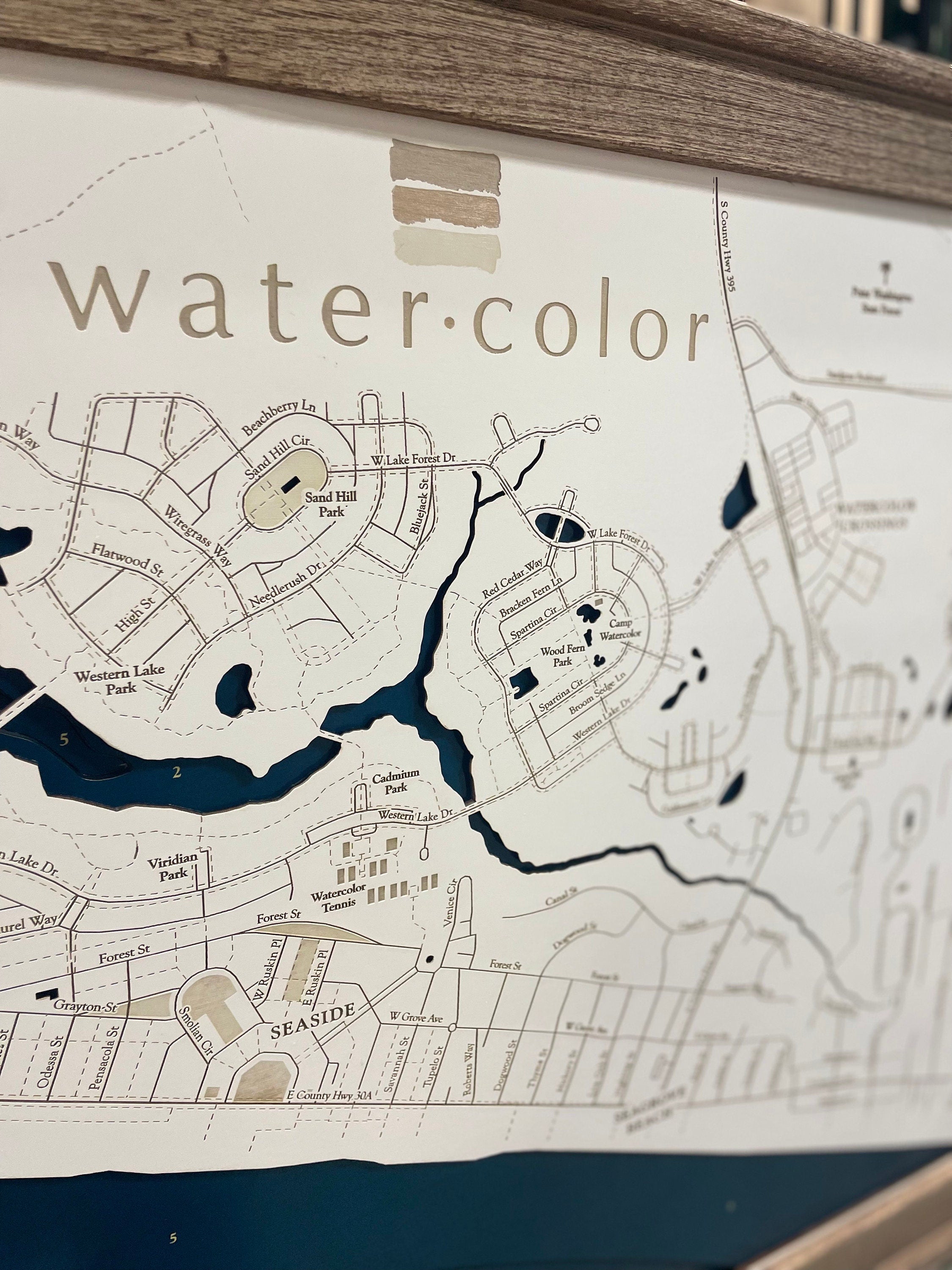 Watercolor Florida Whitewashed Map