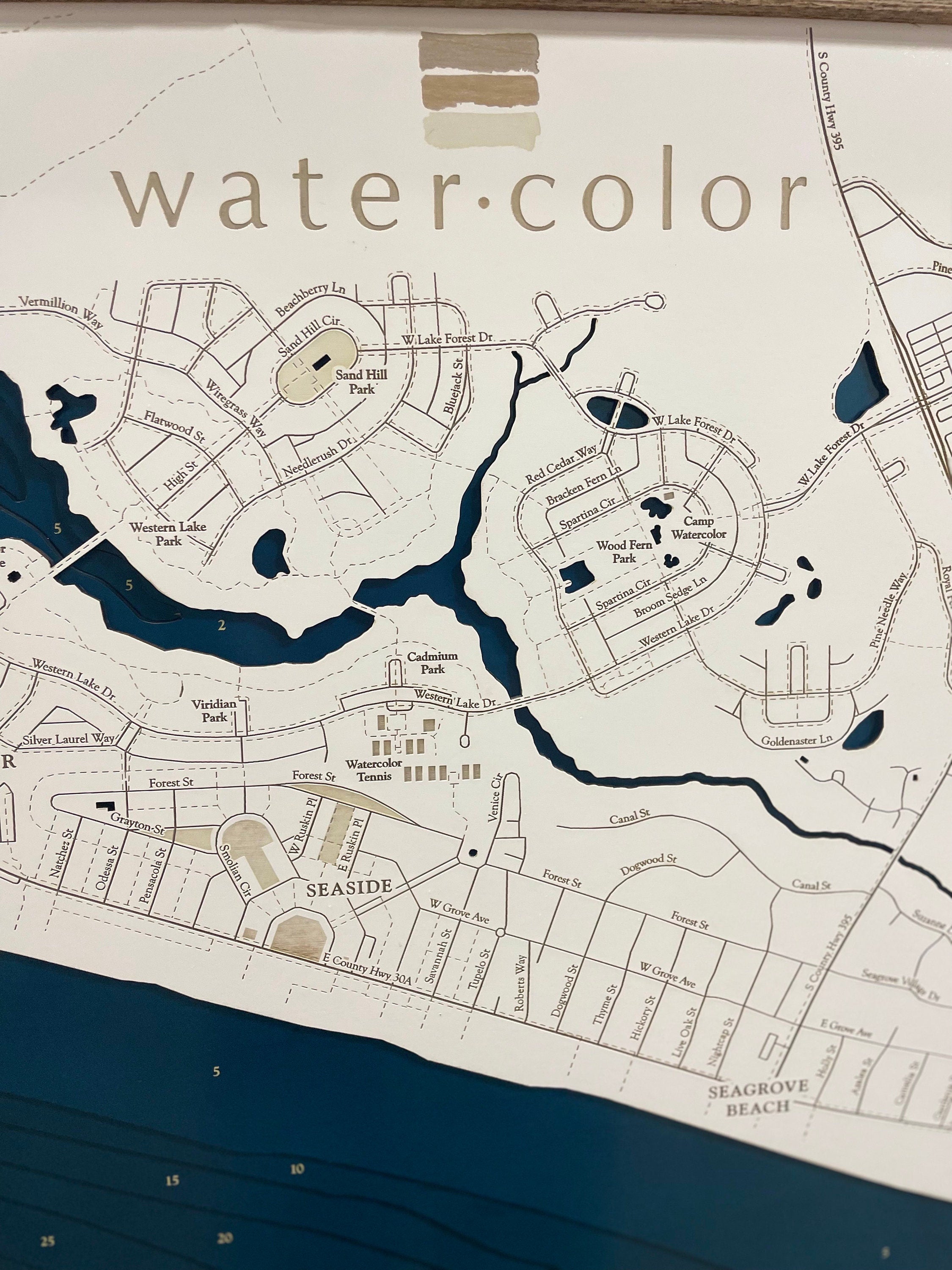 Watercolor Florida Whitewashed Map