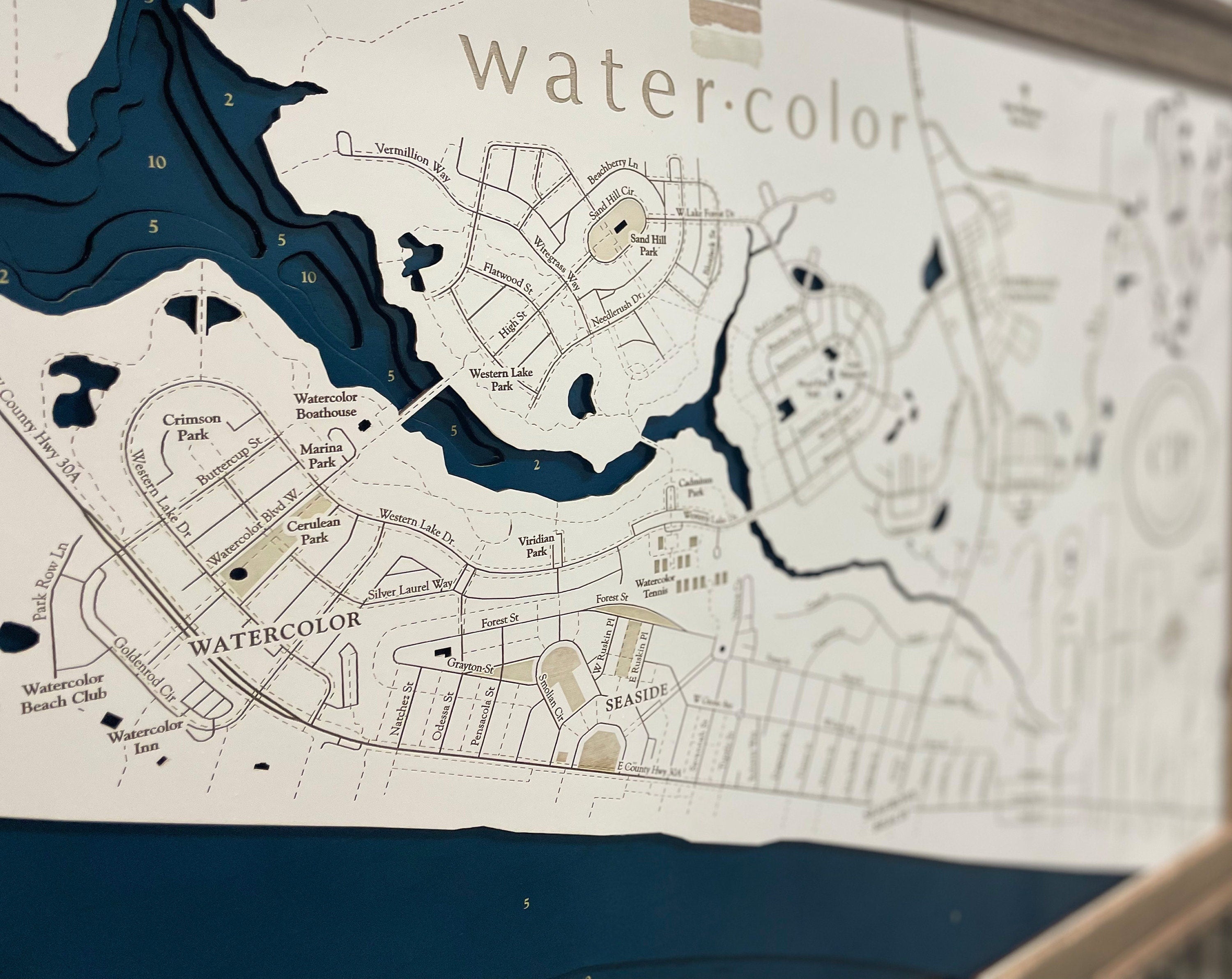 Watercolor Florida Whitewashed Map