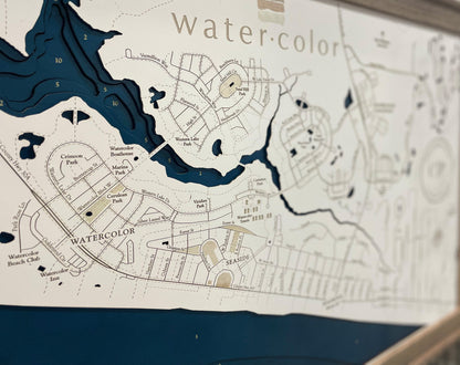 Watercolor Florida Whitewashed Map