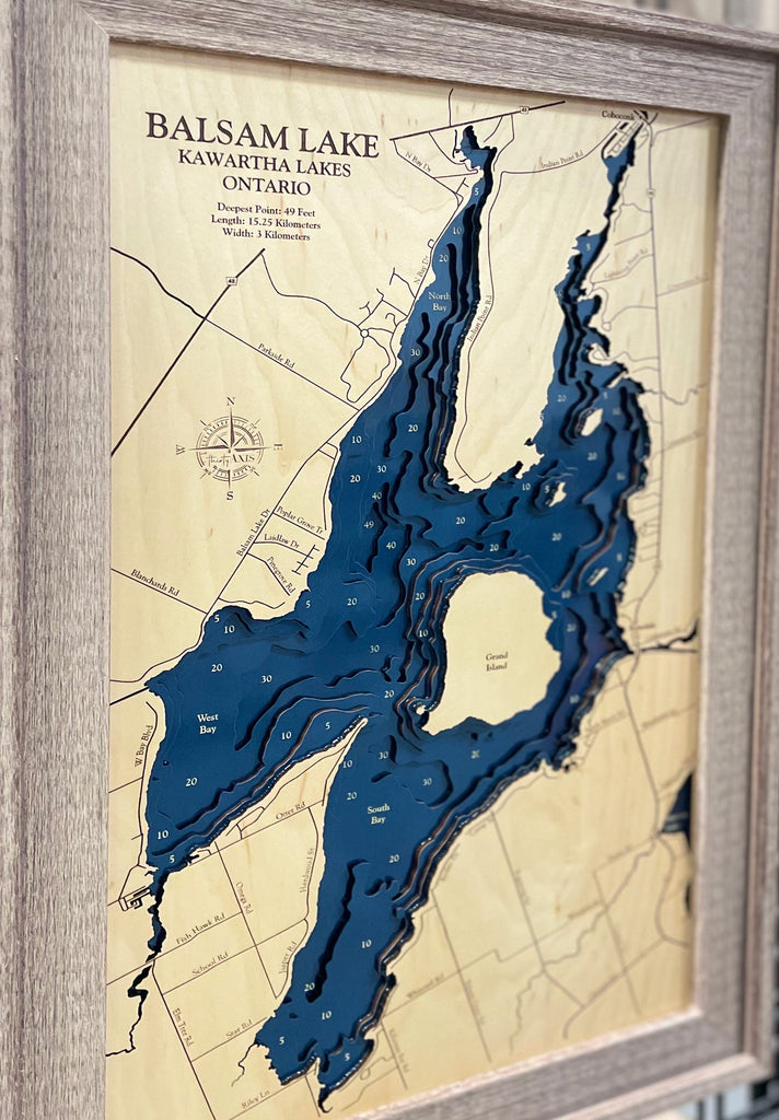 Balsam Lake Map Laser Engraved Wood Map