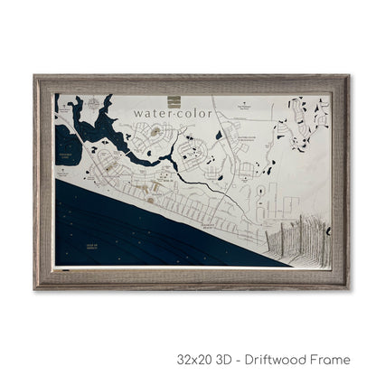 Watercolor Florida Whitewashed Map