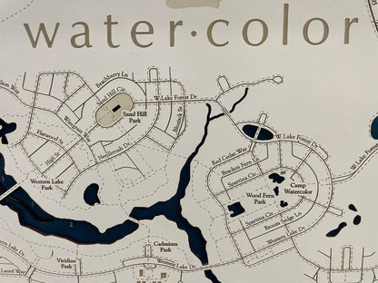 Watercolor Florida Whitewashed Map