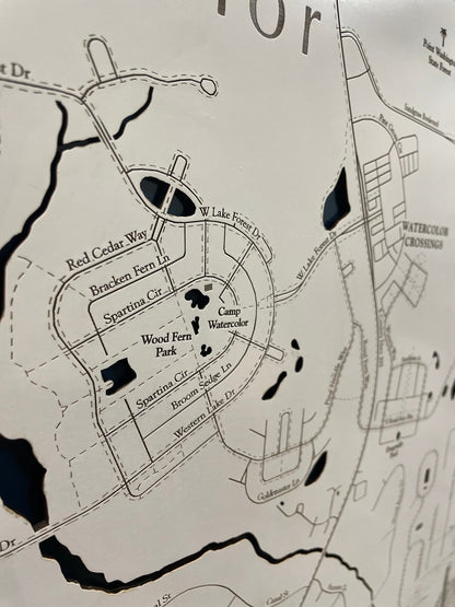 Watercolor Florida Whitewashed Map