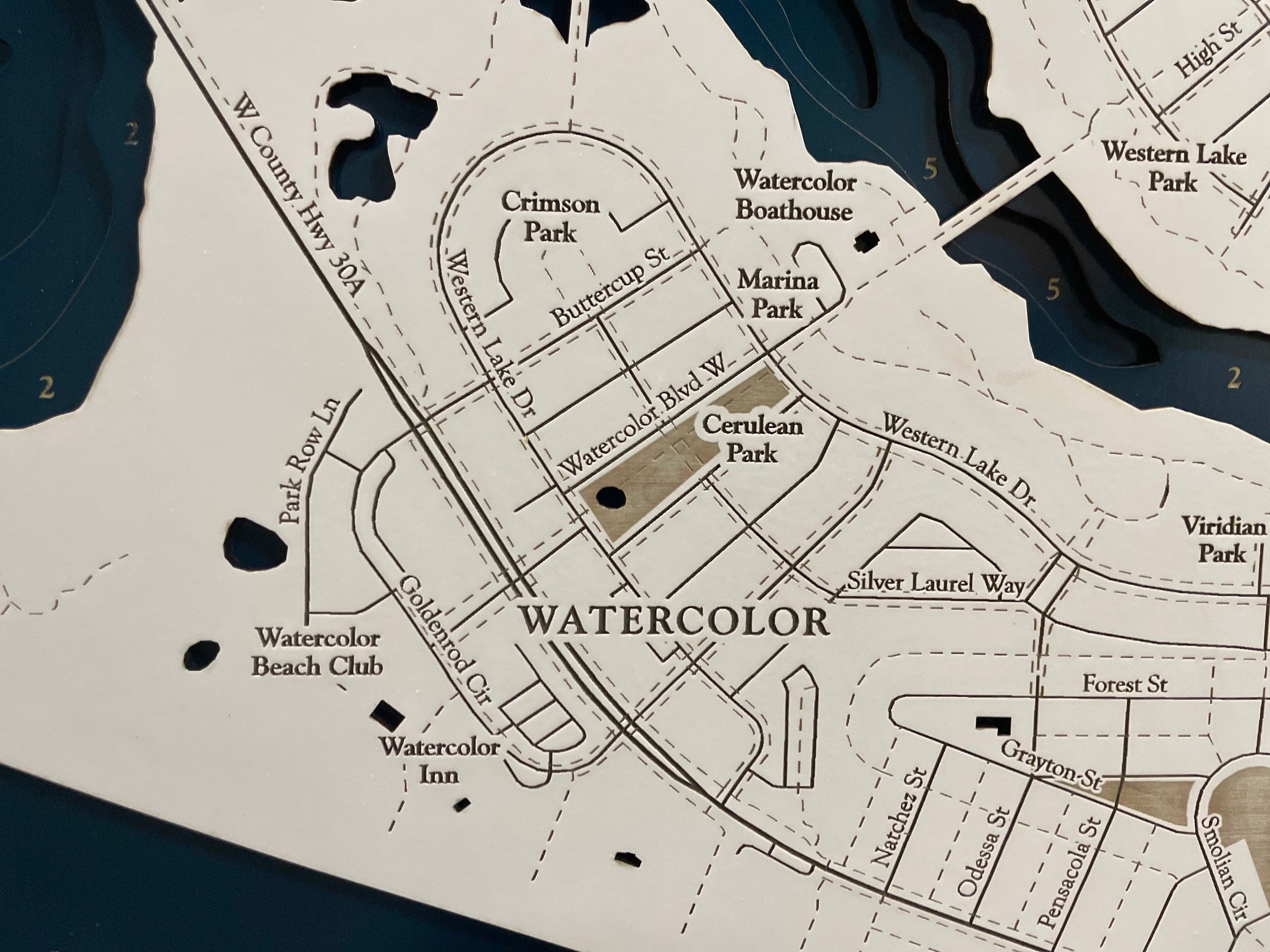 Watercolor Florida Whitewashed Map