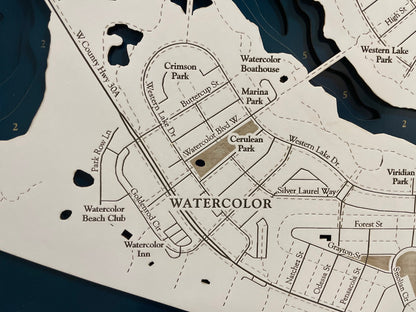 Watercolor Florida Whitewashed Map