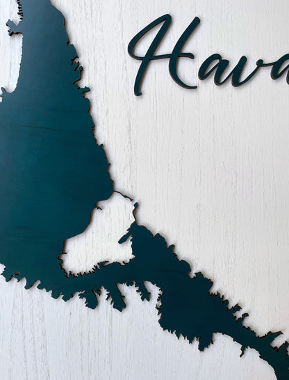 Custom Lake Map Sign