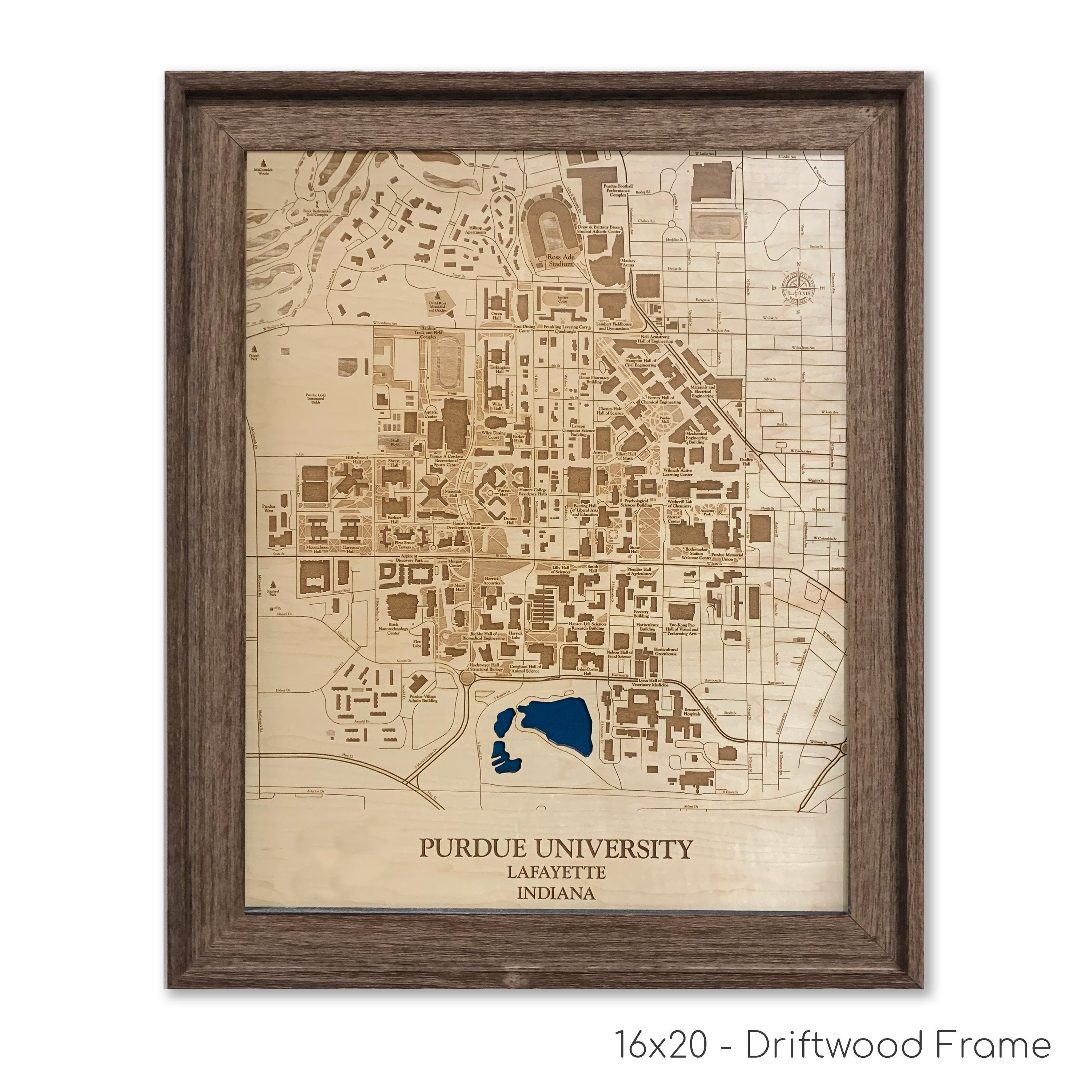 Custom Wood Campus Map
