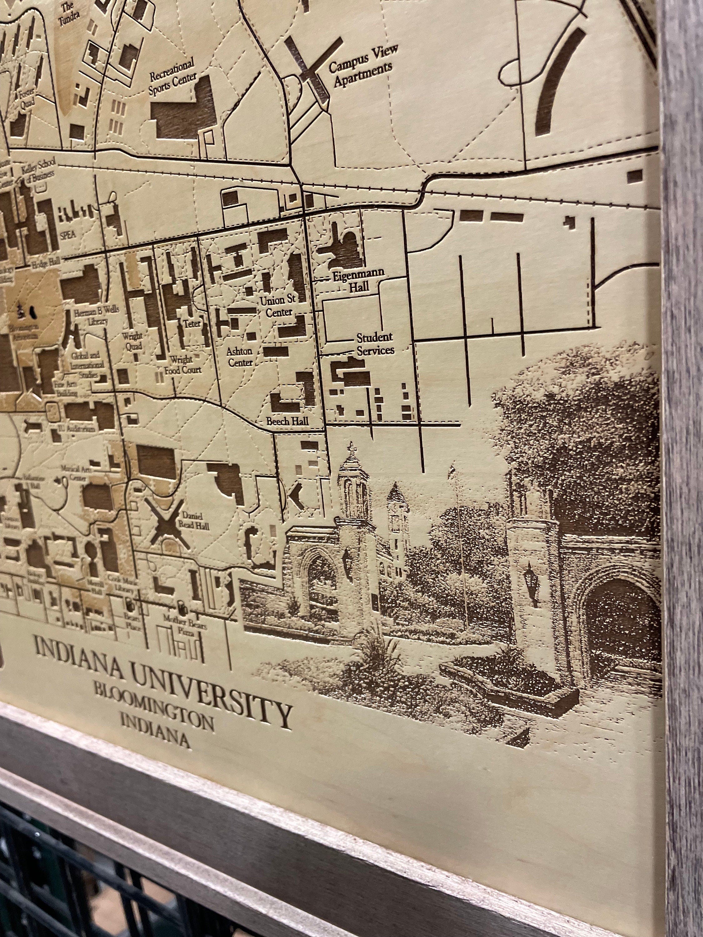 Custom Wood Campus Map