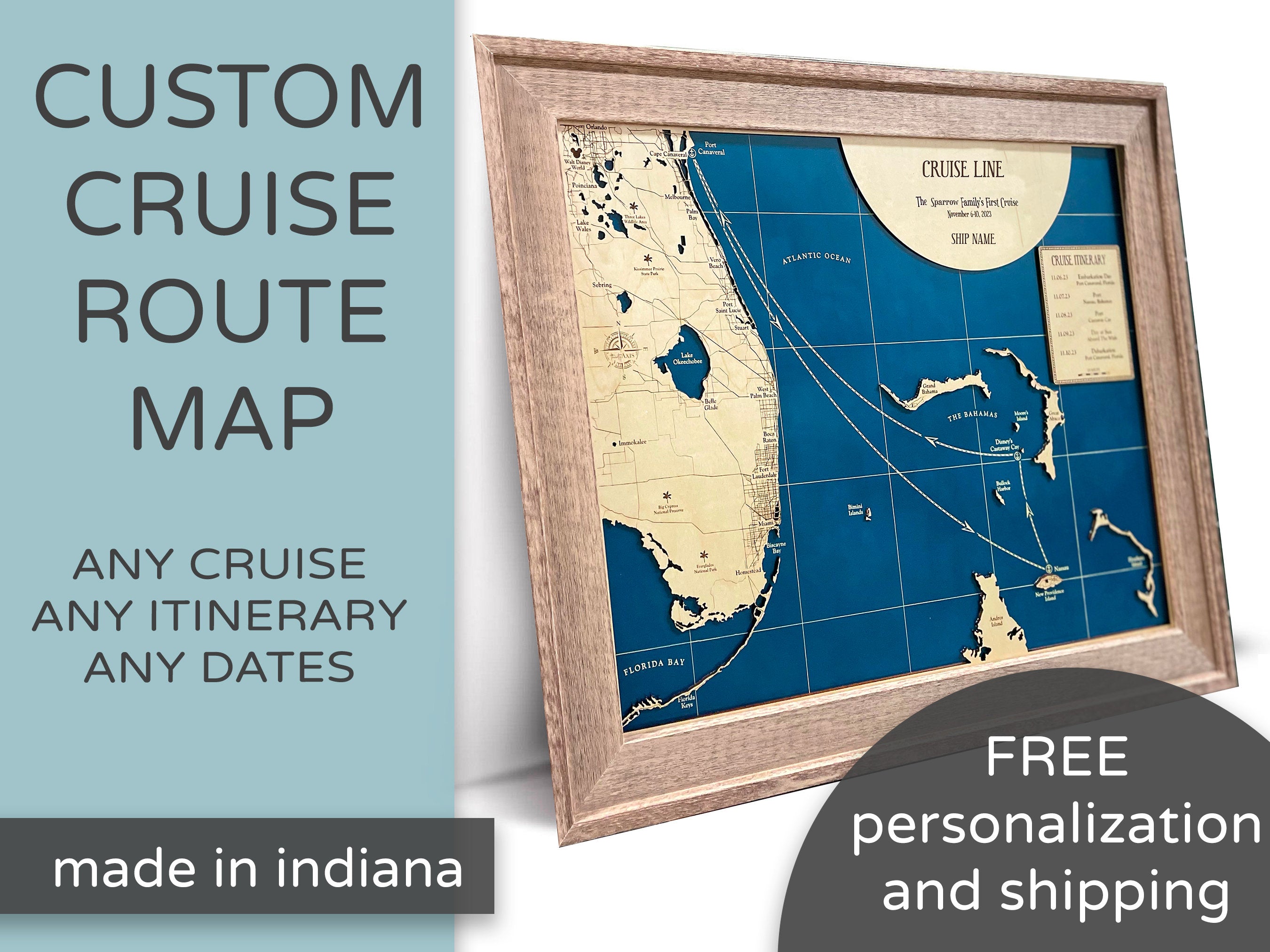 Custom Wood Cruise Map