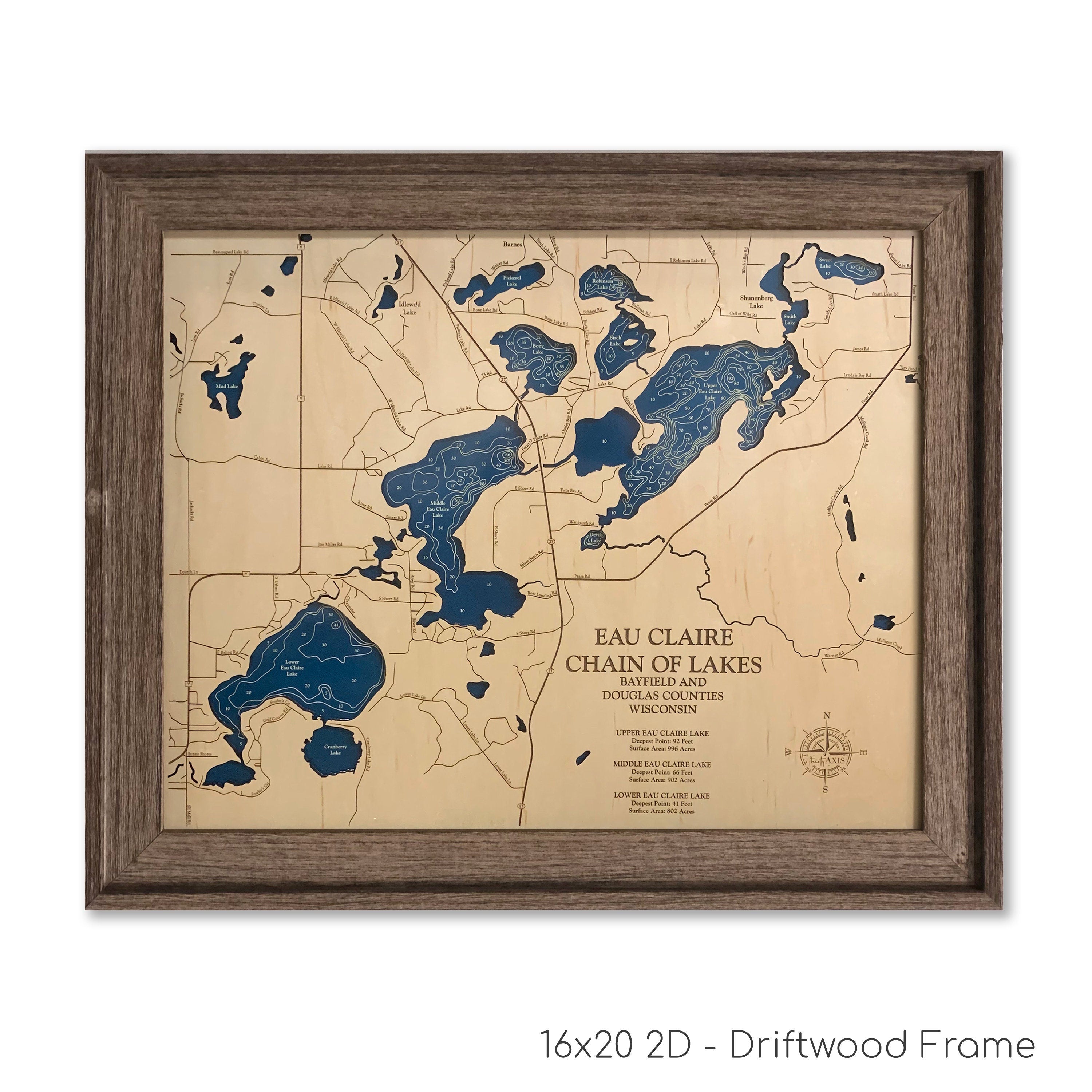 Eau Claire Chain of Lakes Map