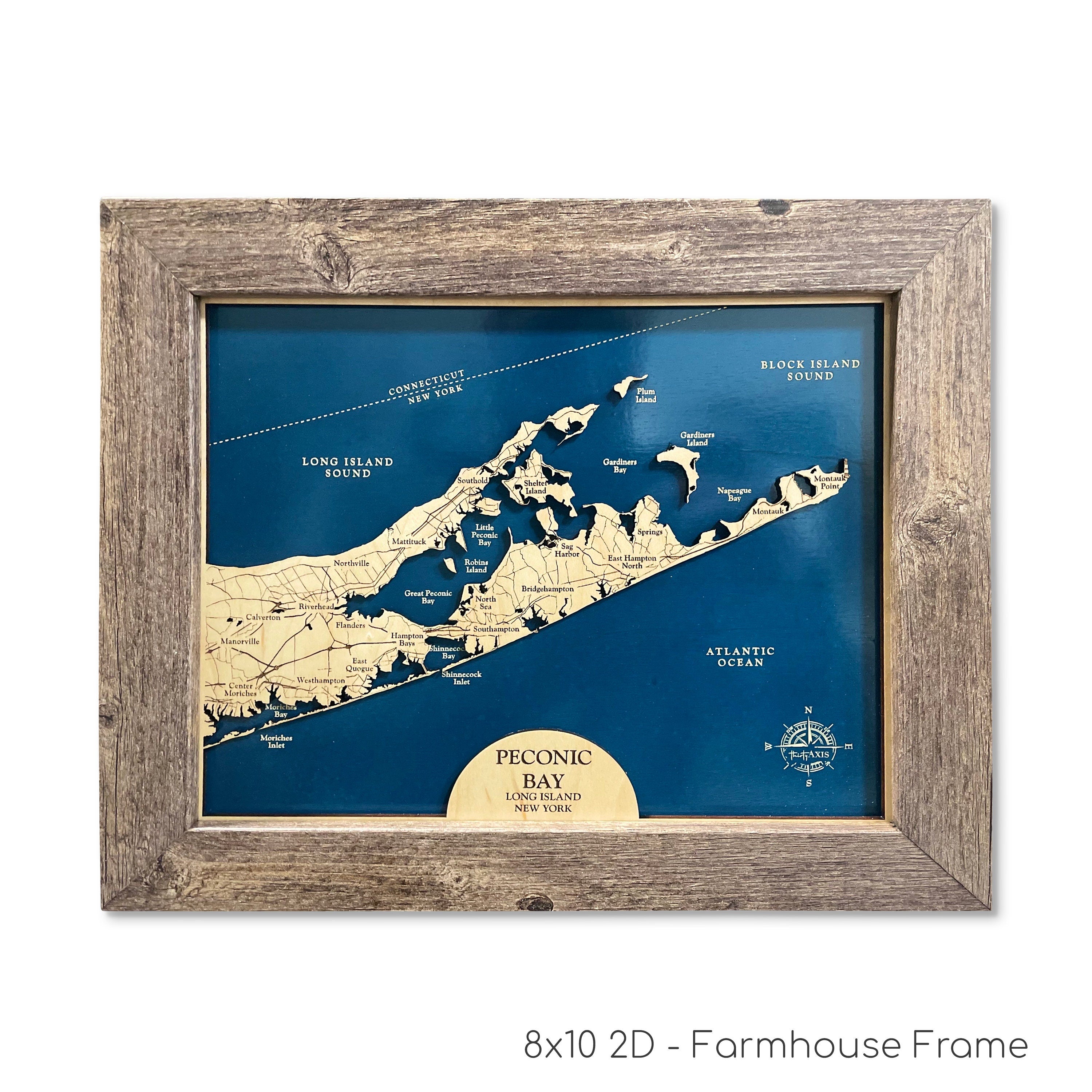Peconic Bay Map | Wooden Maps | thirtyAXIS