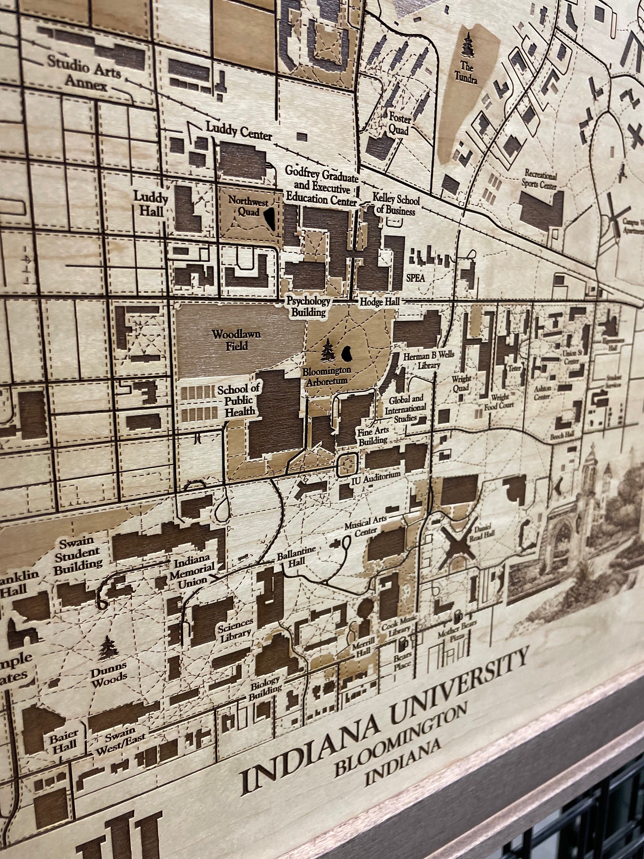 Custom Wood Campus Map