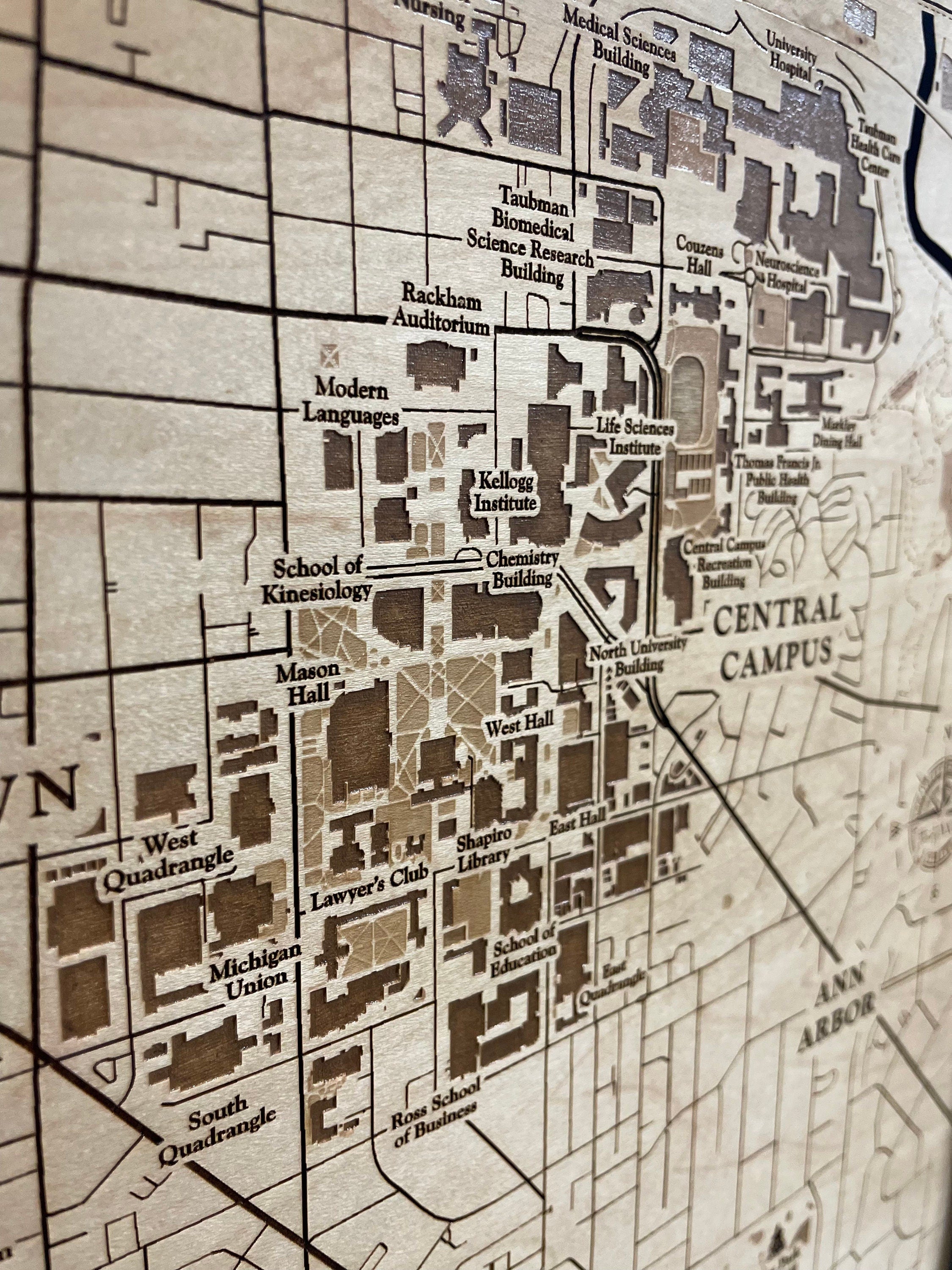 Custom Wood Campus Map