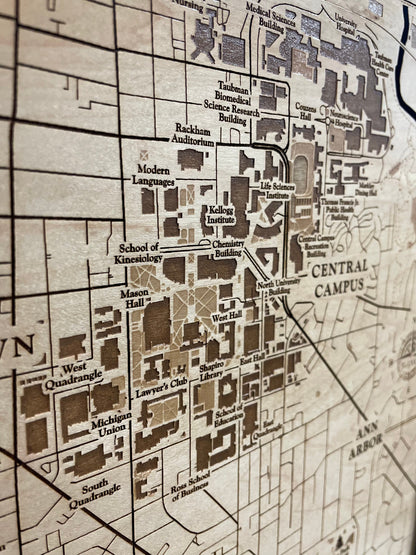 Custom Wood Campus Map