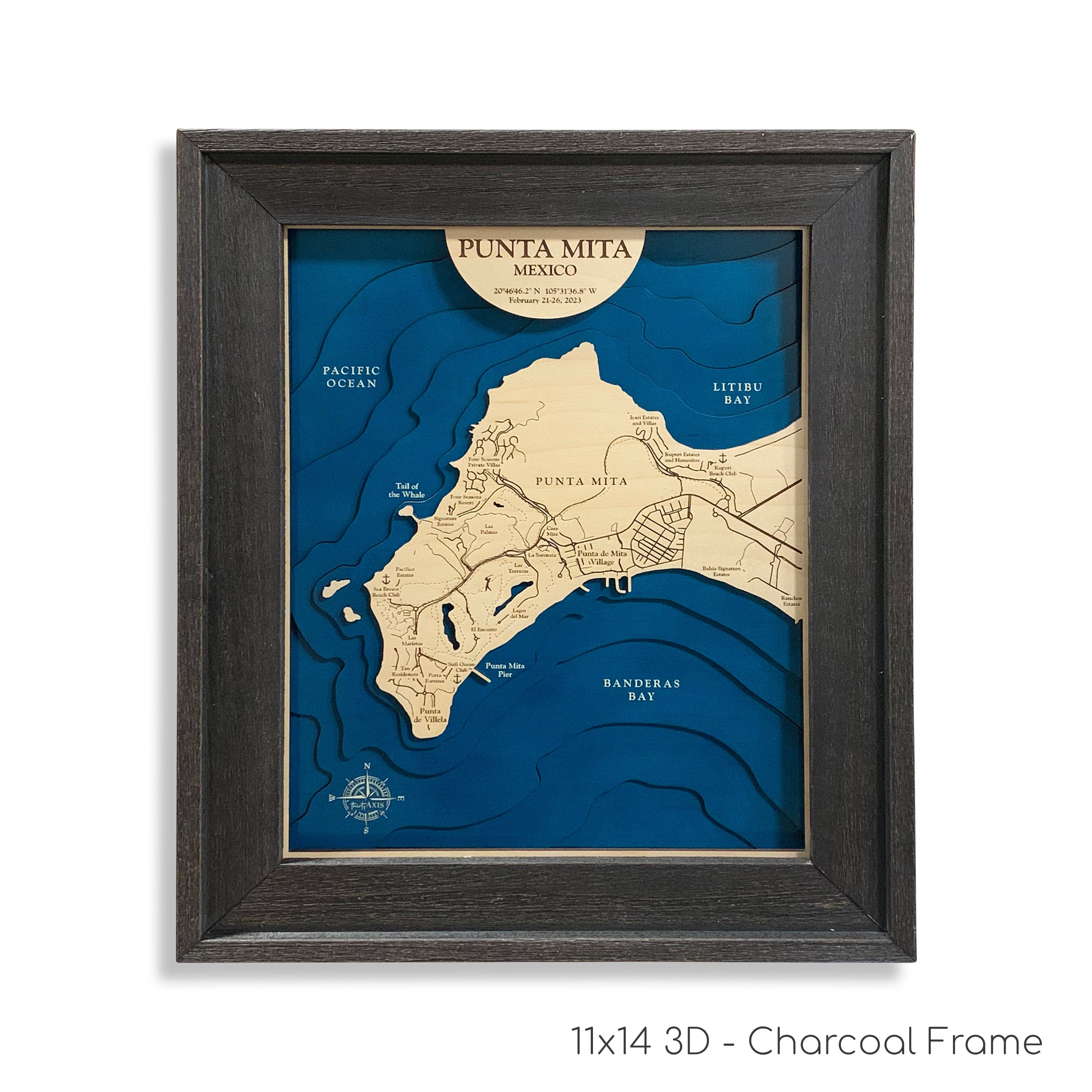 Punta Mita Map | Wooden Maps | thirtyAXIS