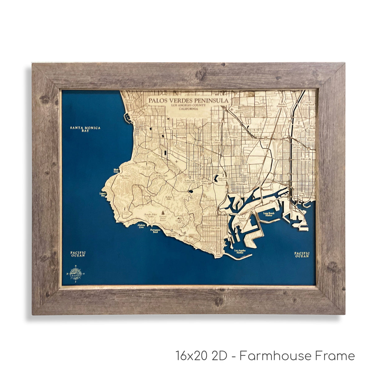 Palos Verdes Map | Wooden Maps | thirtyAXIS